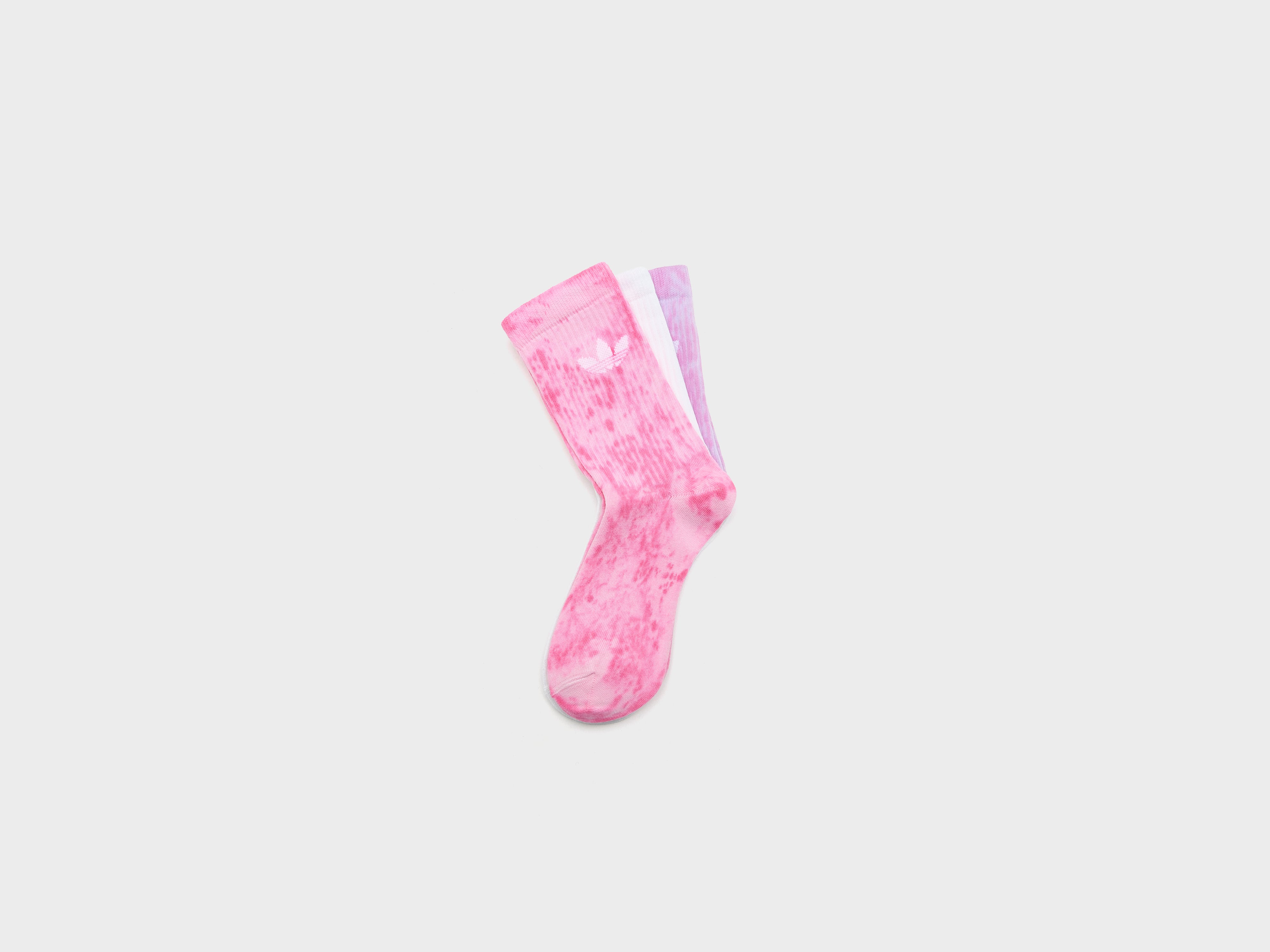 Tye Dye Crew Socks for Women (261 / W / PINK)