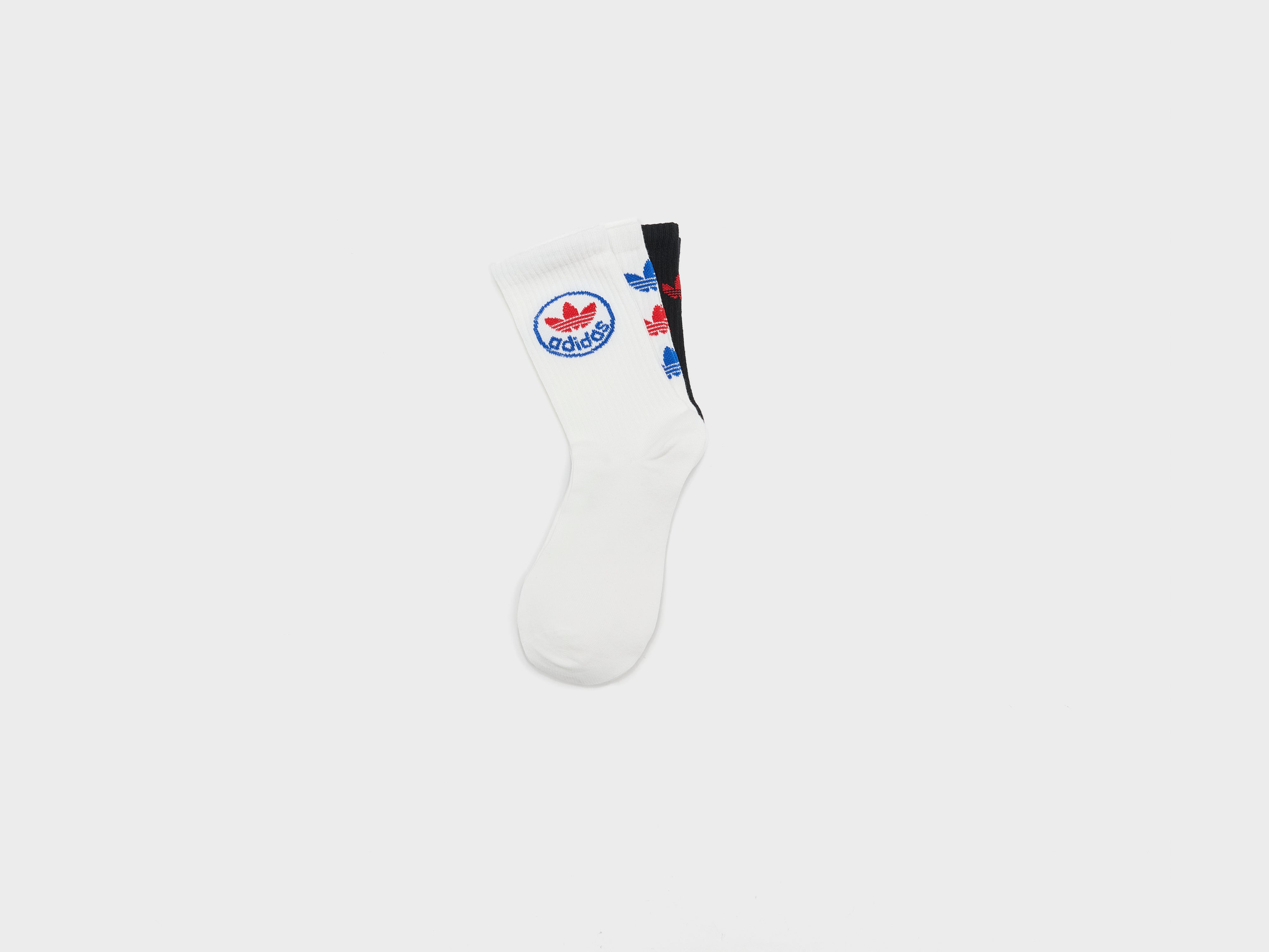 Trefoil Crew Socks for Men (261 / M / BLACK/WHITE)