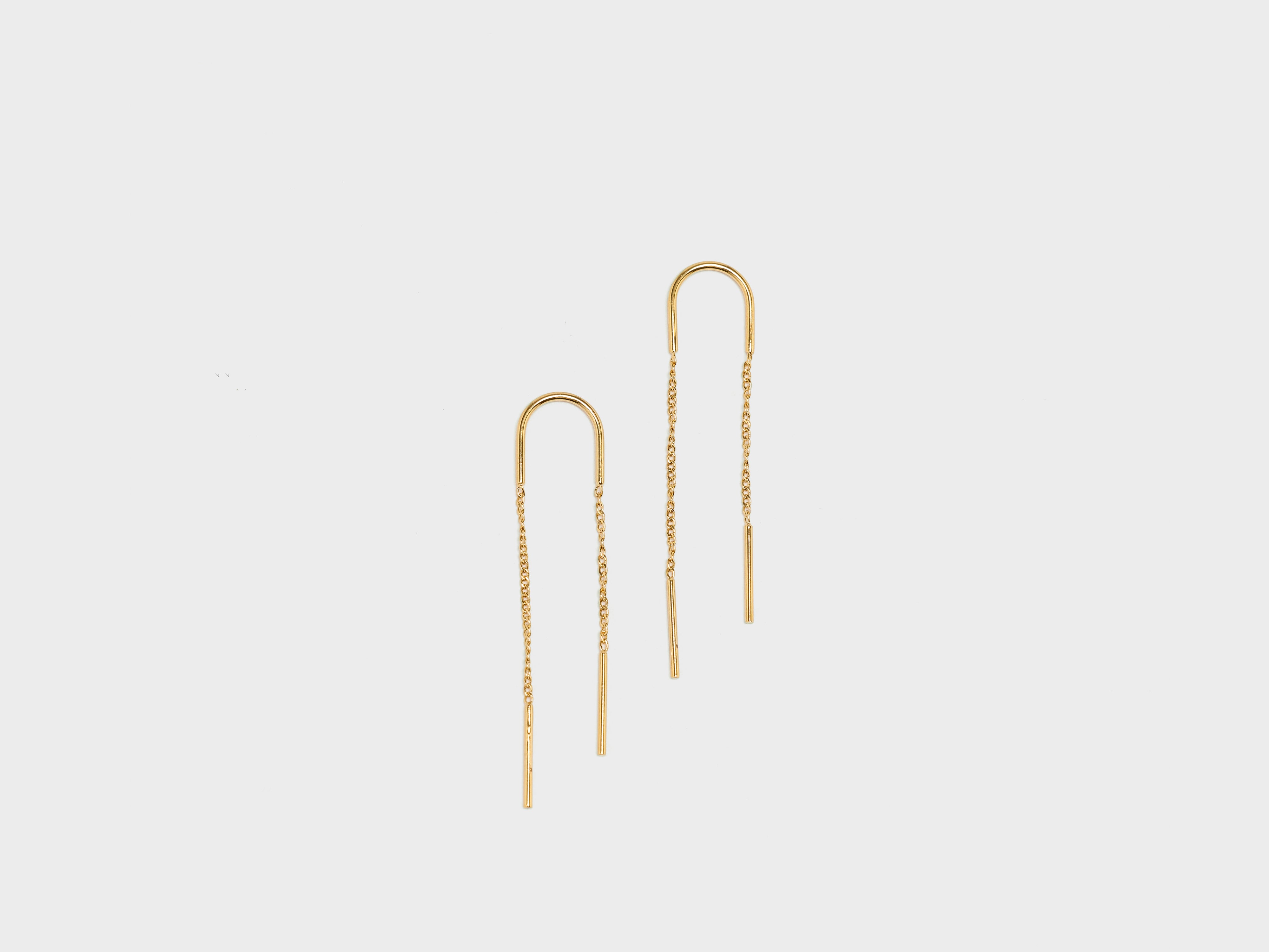 Adèle Double Chain Earrings (251 / W / GOLD)