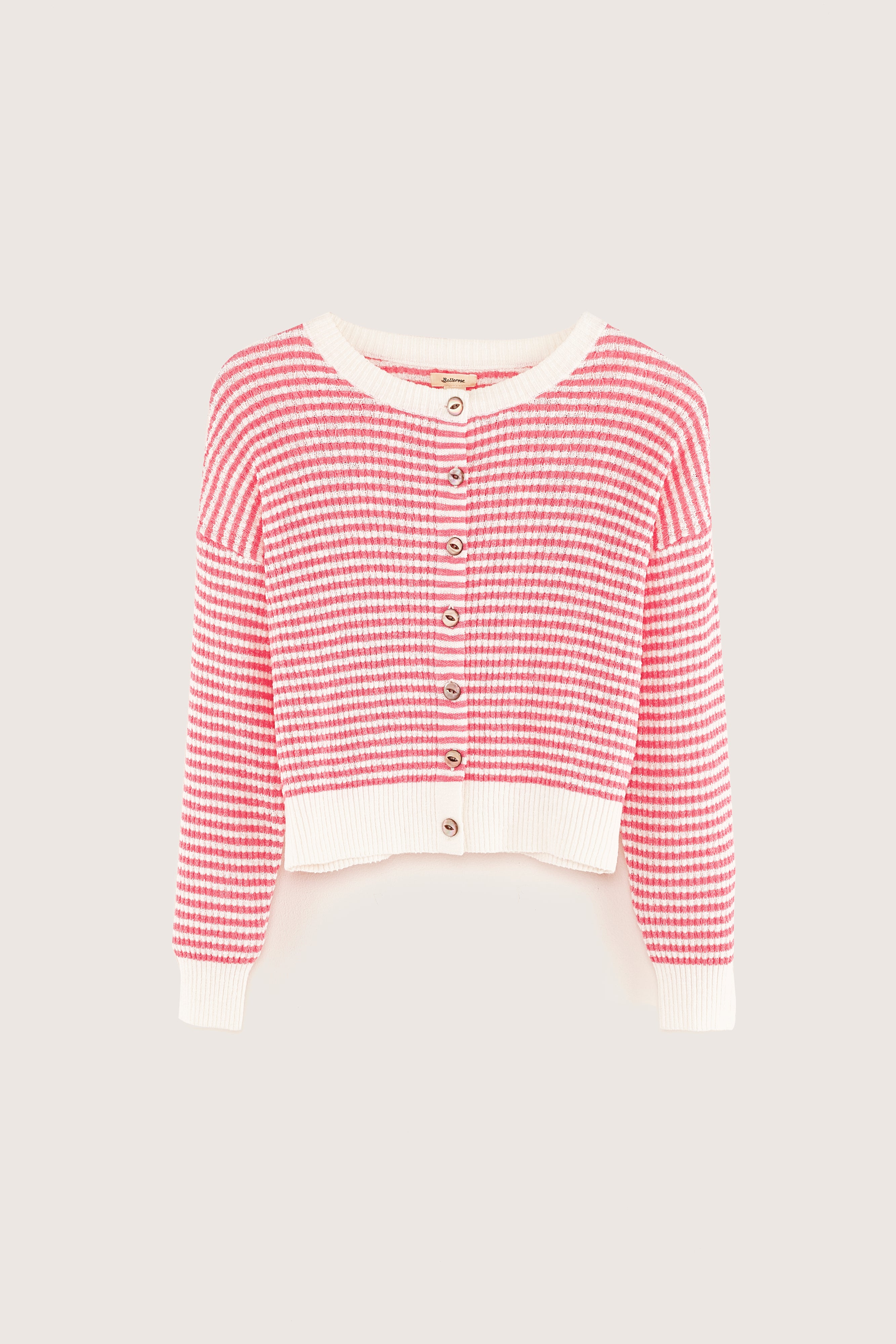 Attelo Crewneck Cardigan - Ecru / Pinklady Für Girls | Bellerose