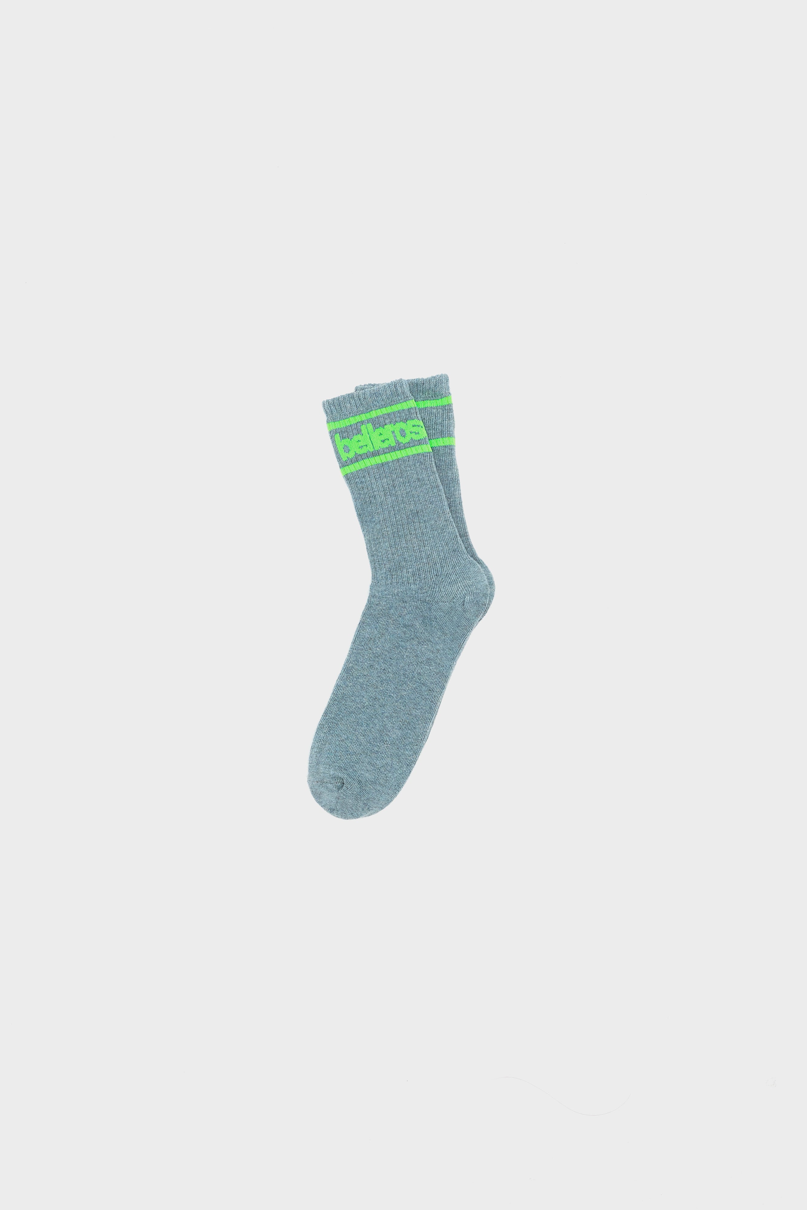 Vigil Crew Socks - Chambray / Fluo green For Girls | Bellerose
