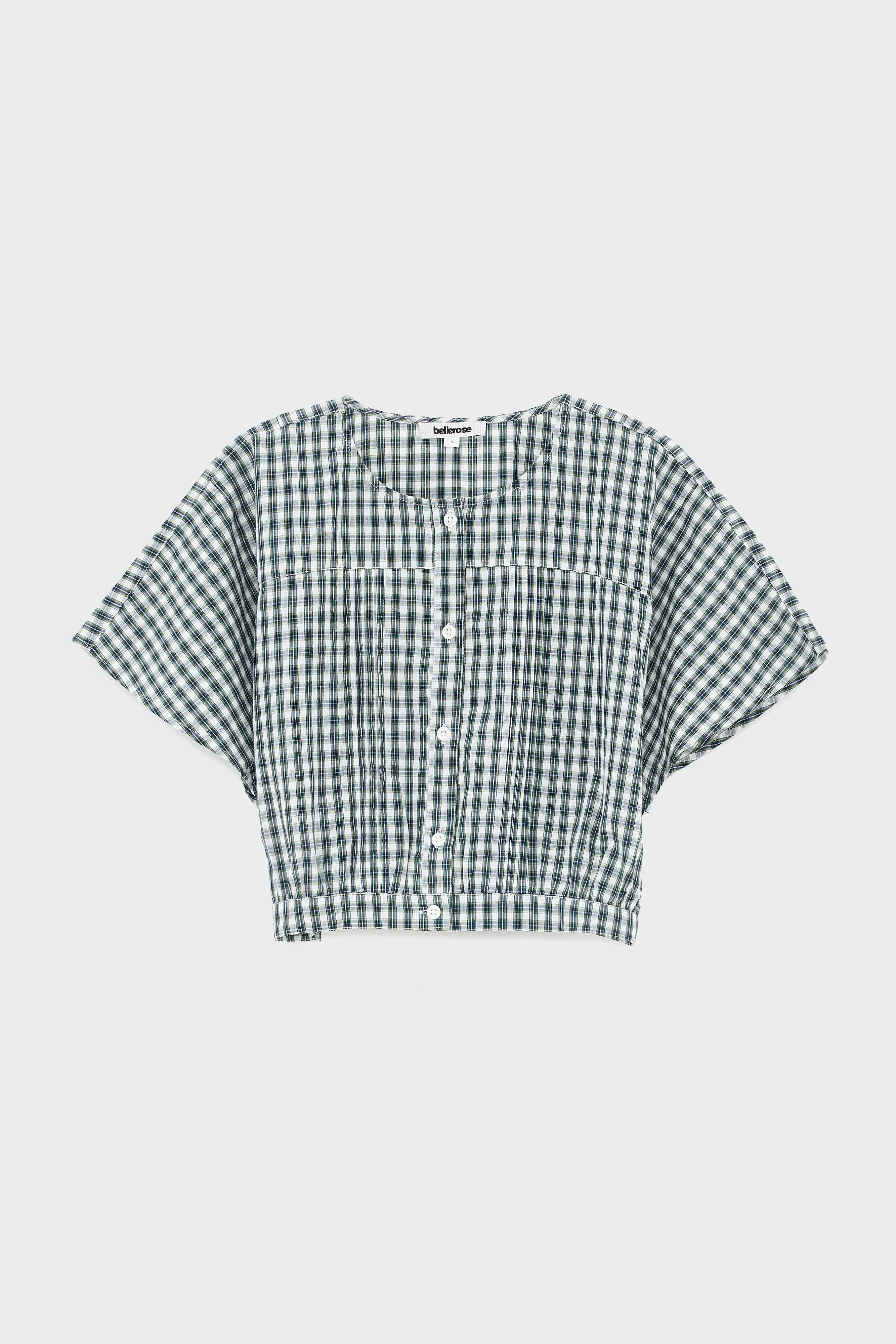 Howdy Cropped Blouse - Grass / Off white / Pensee For Girls | Bellerose