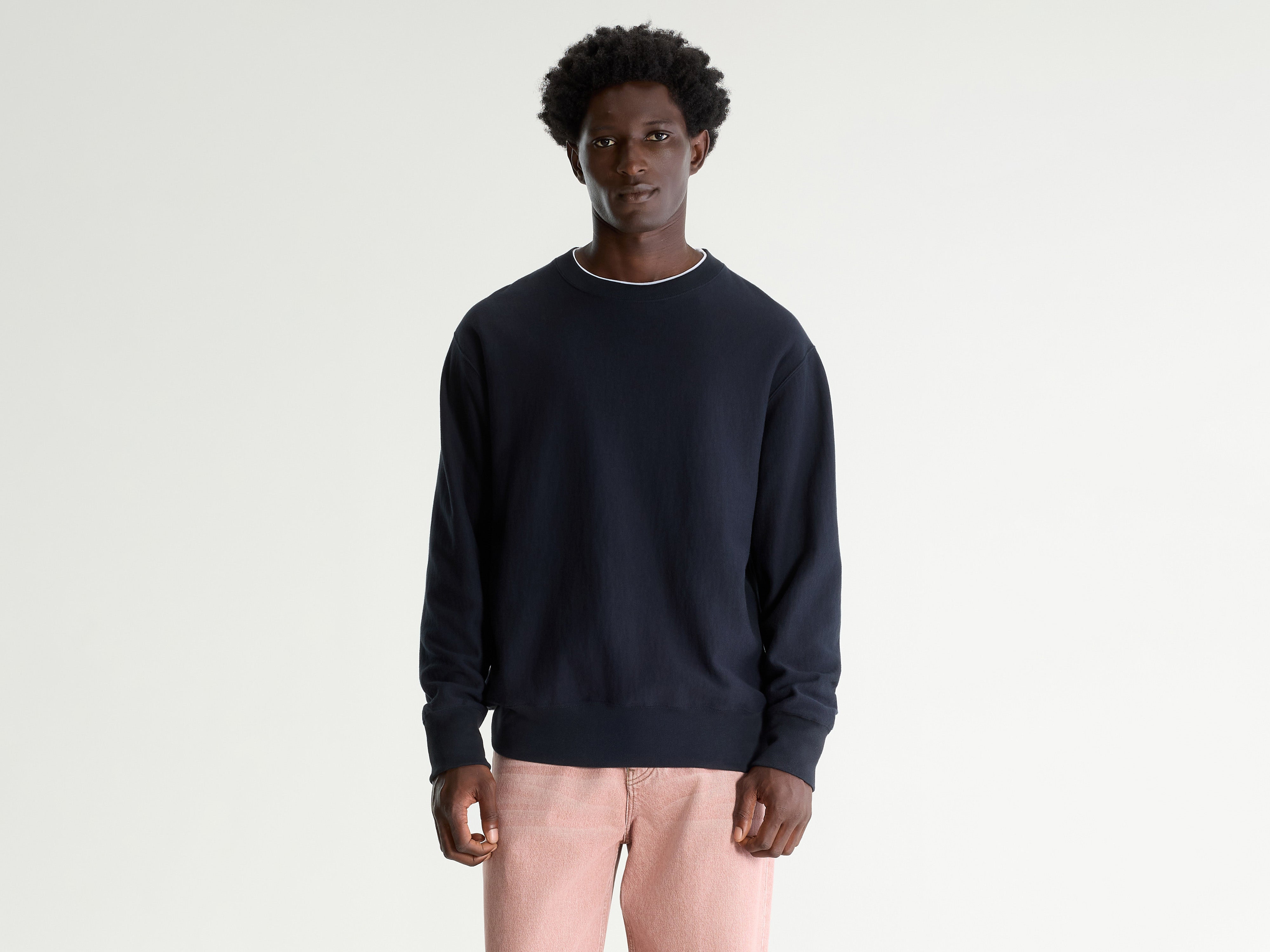 Flake crewneck sweatshirt (242 / M / NAVY)