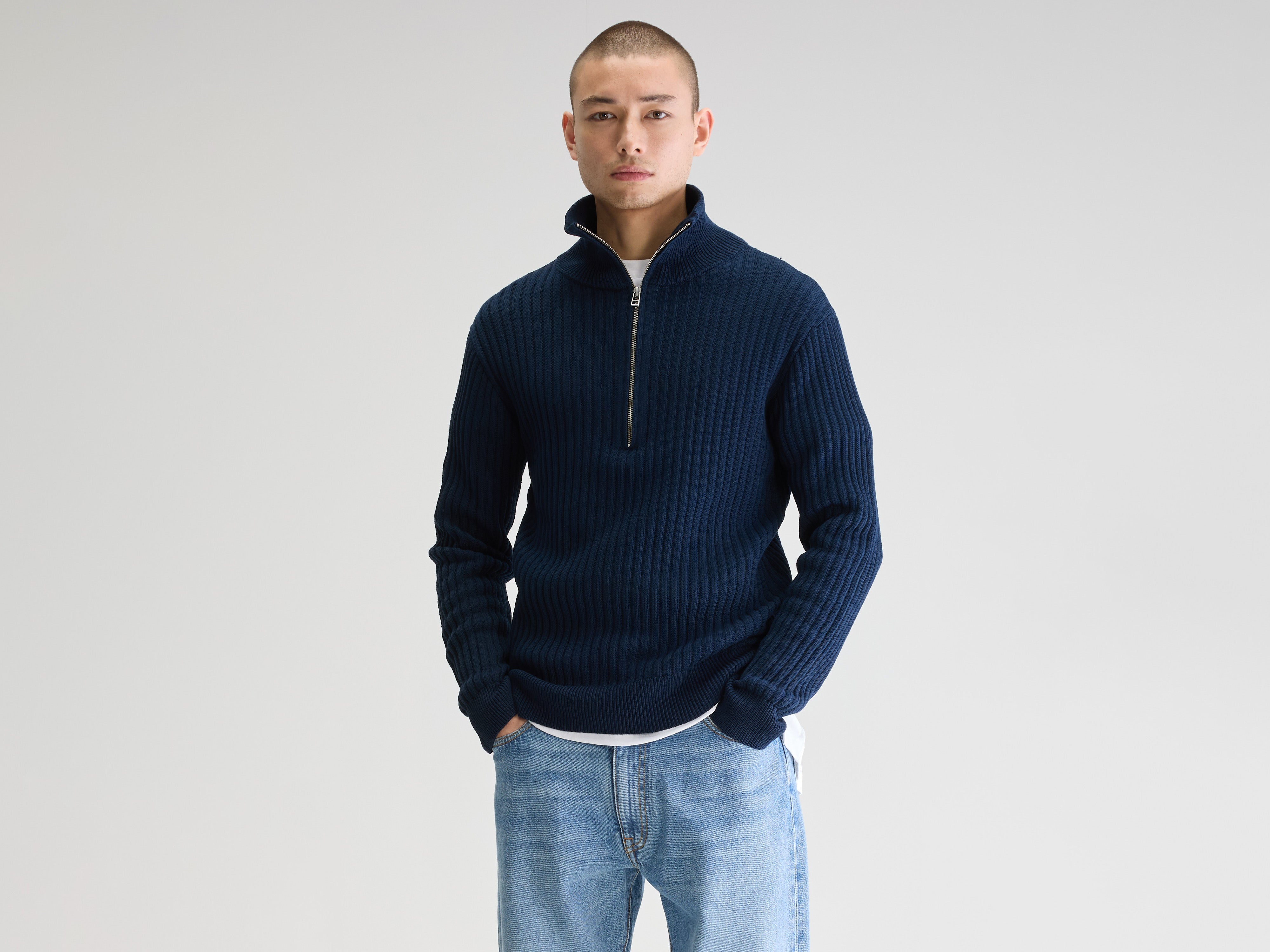 Asiz half-zip sweater (251 / M / NAVY)