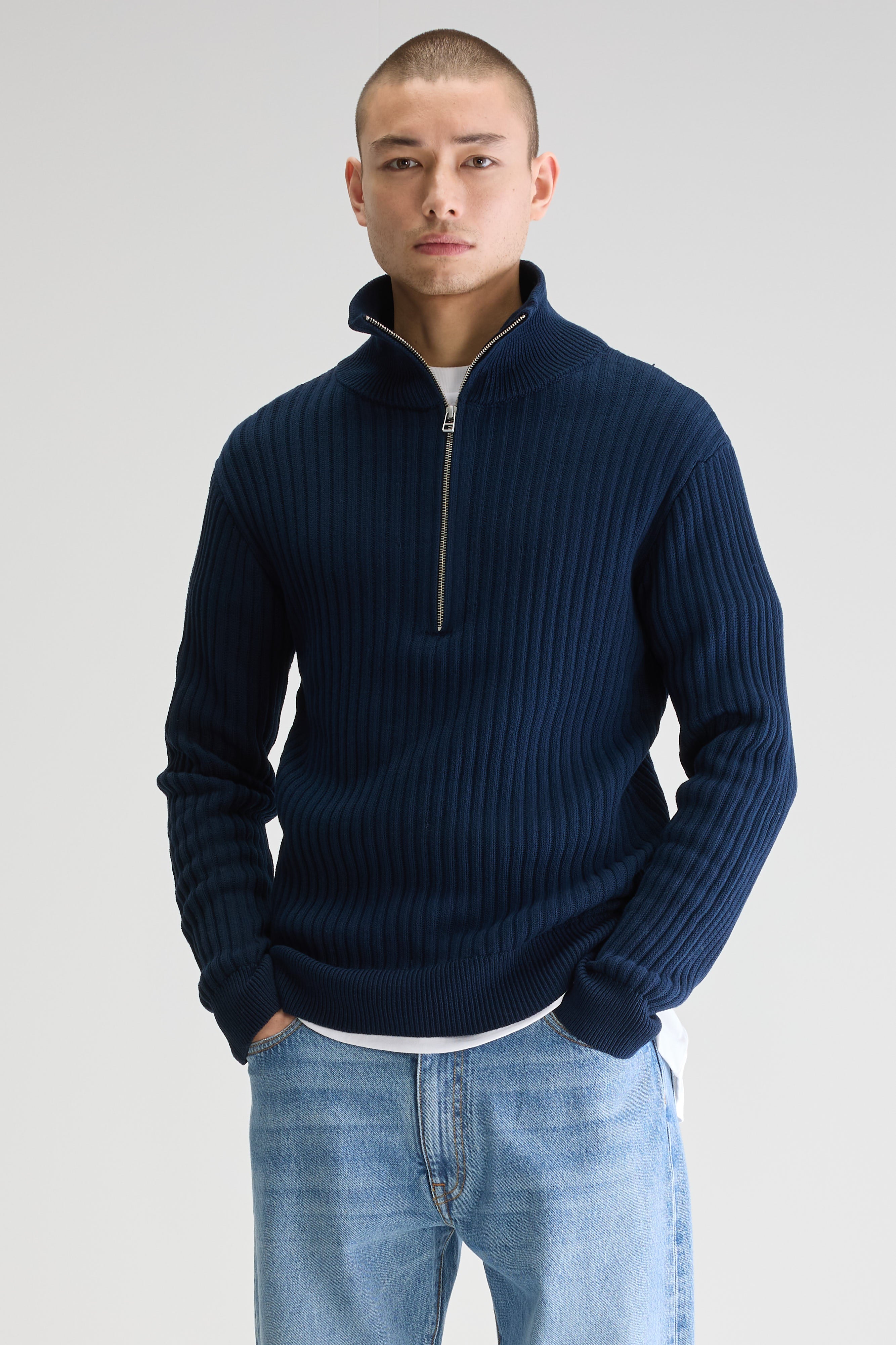 Asiz half-zip sweater (251 / M / NAVY)