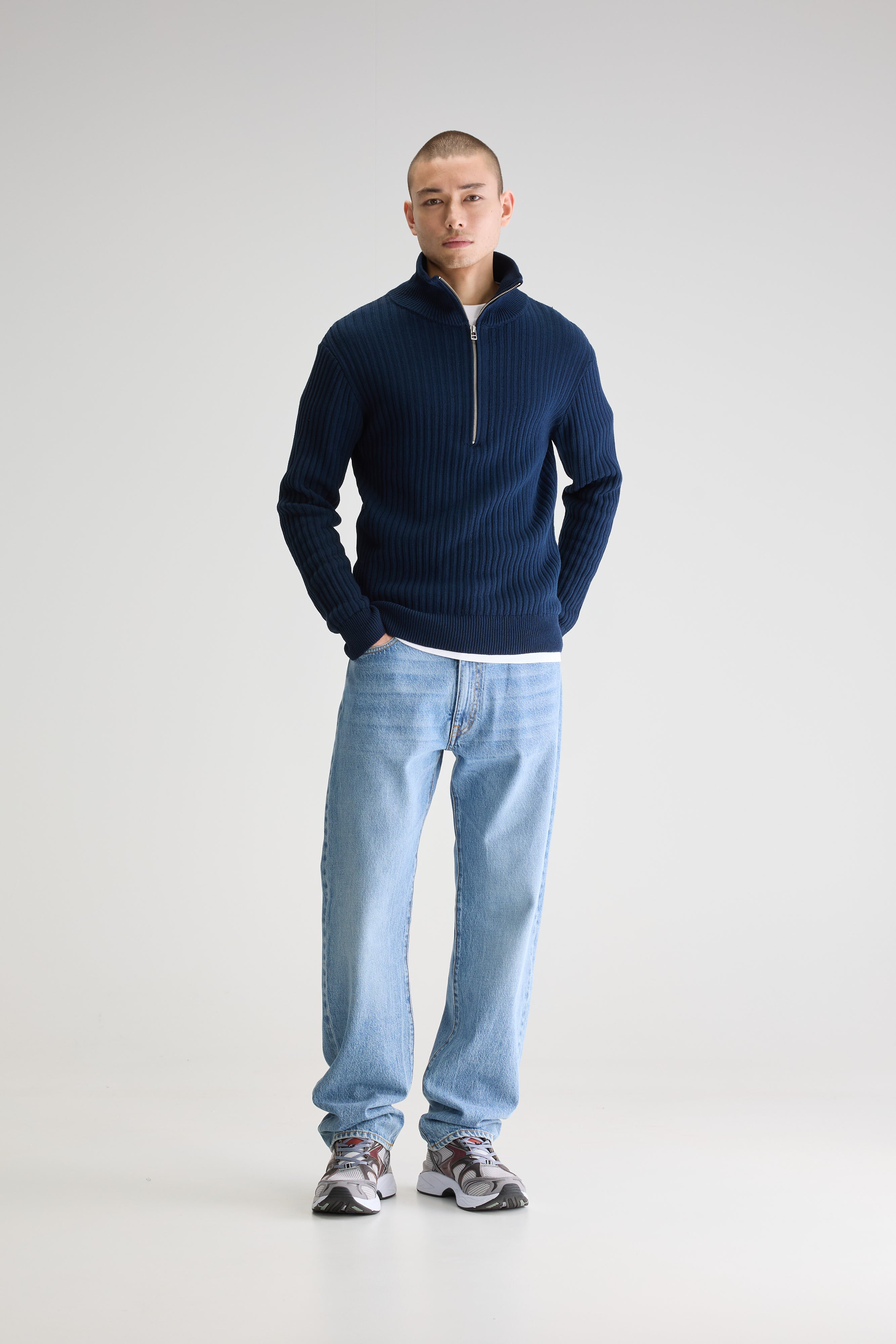 Asiz half-zip sweater (251 / M / NAVY)