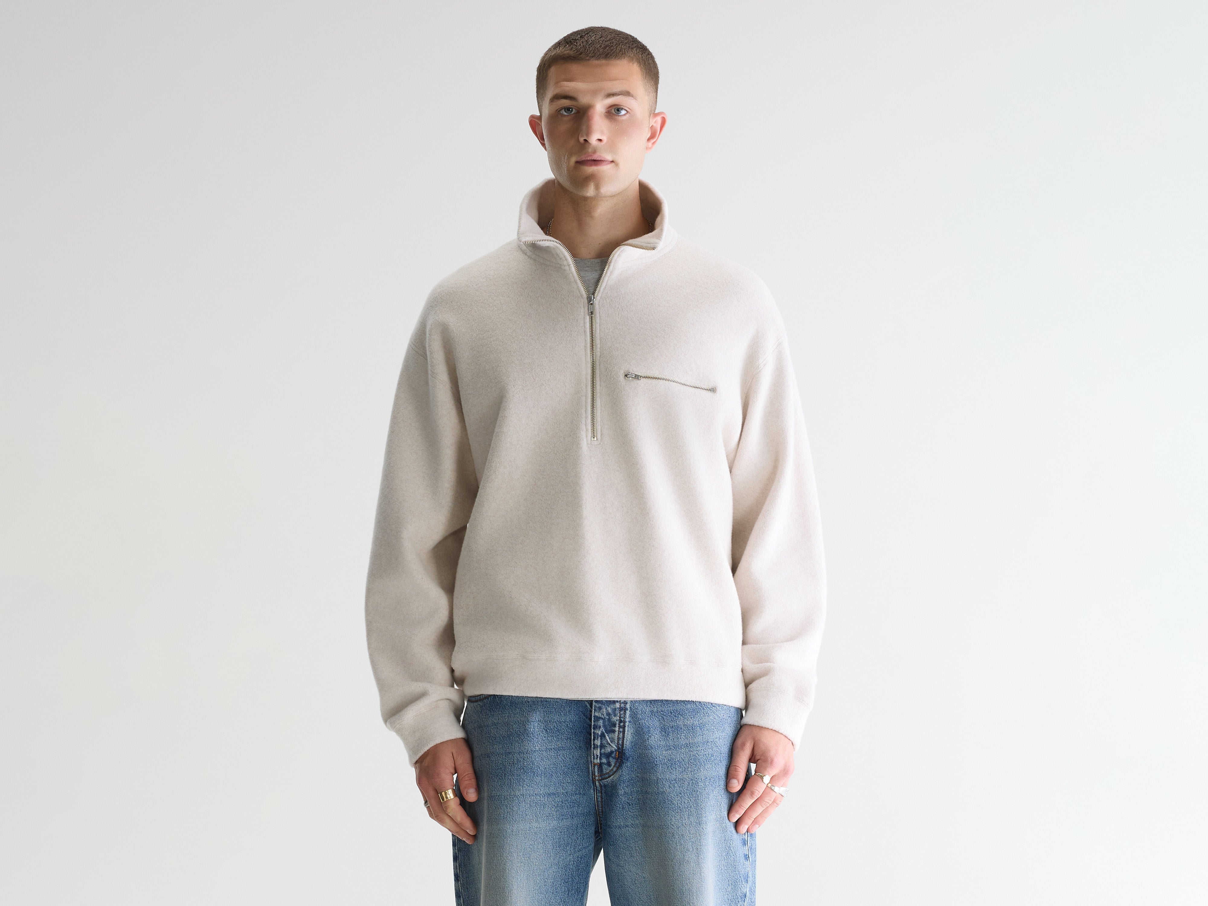 Maber zipped-collar sweatshirt (261 / M / CALCAIRE)