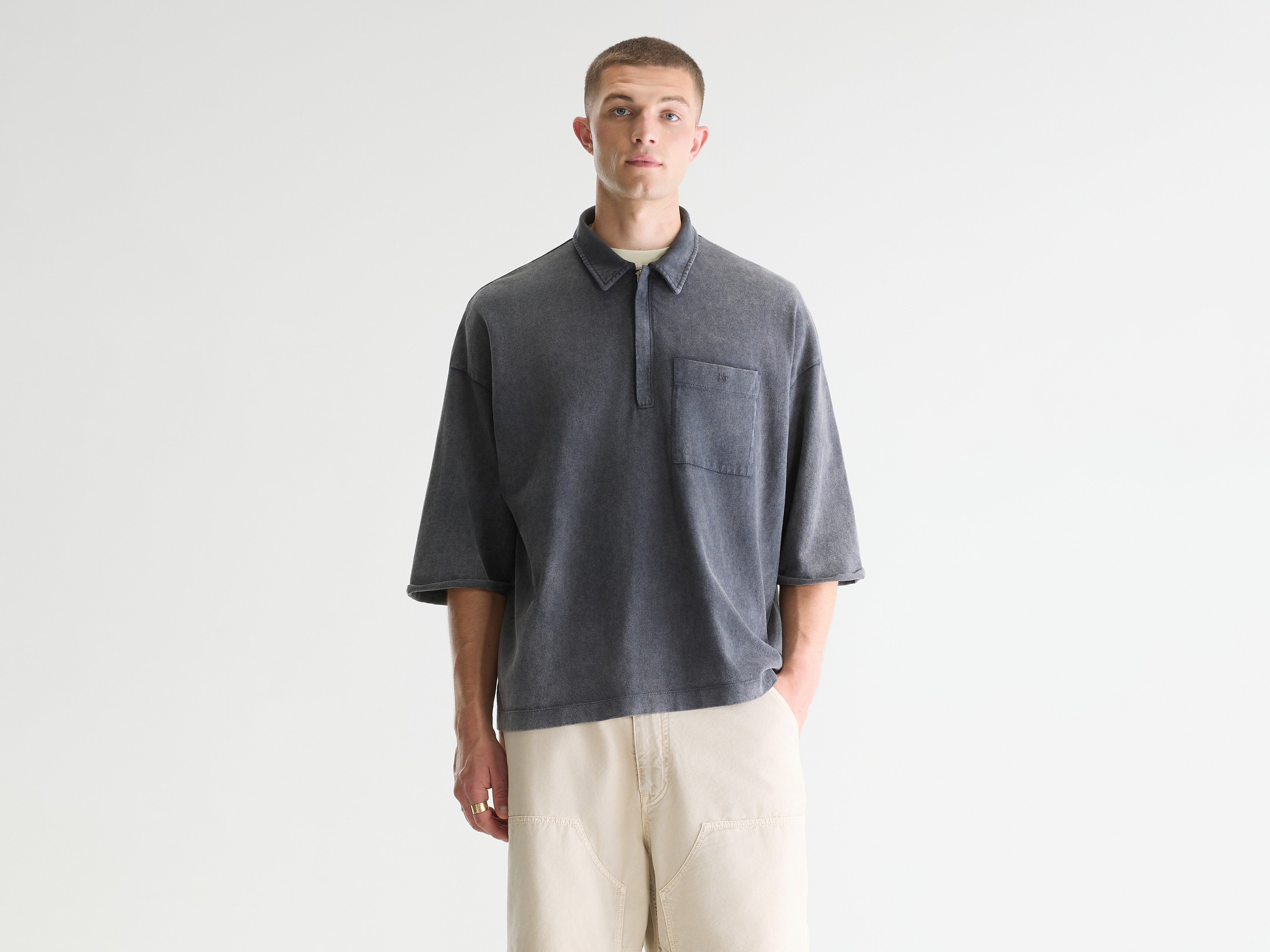 Felly zipped polo (261 / M / BLACK BLUE)