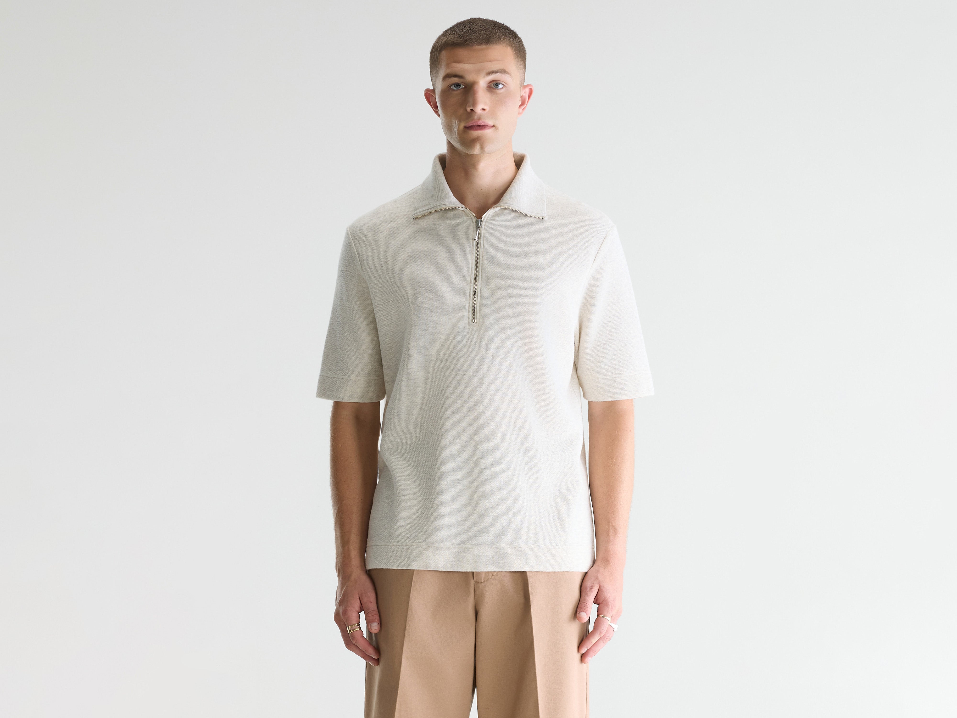 Silas zipped polo (261 / M / OYSTER)