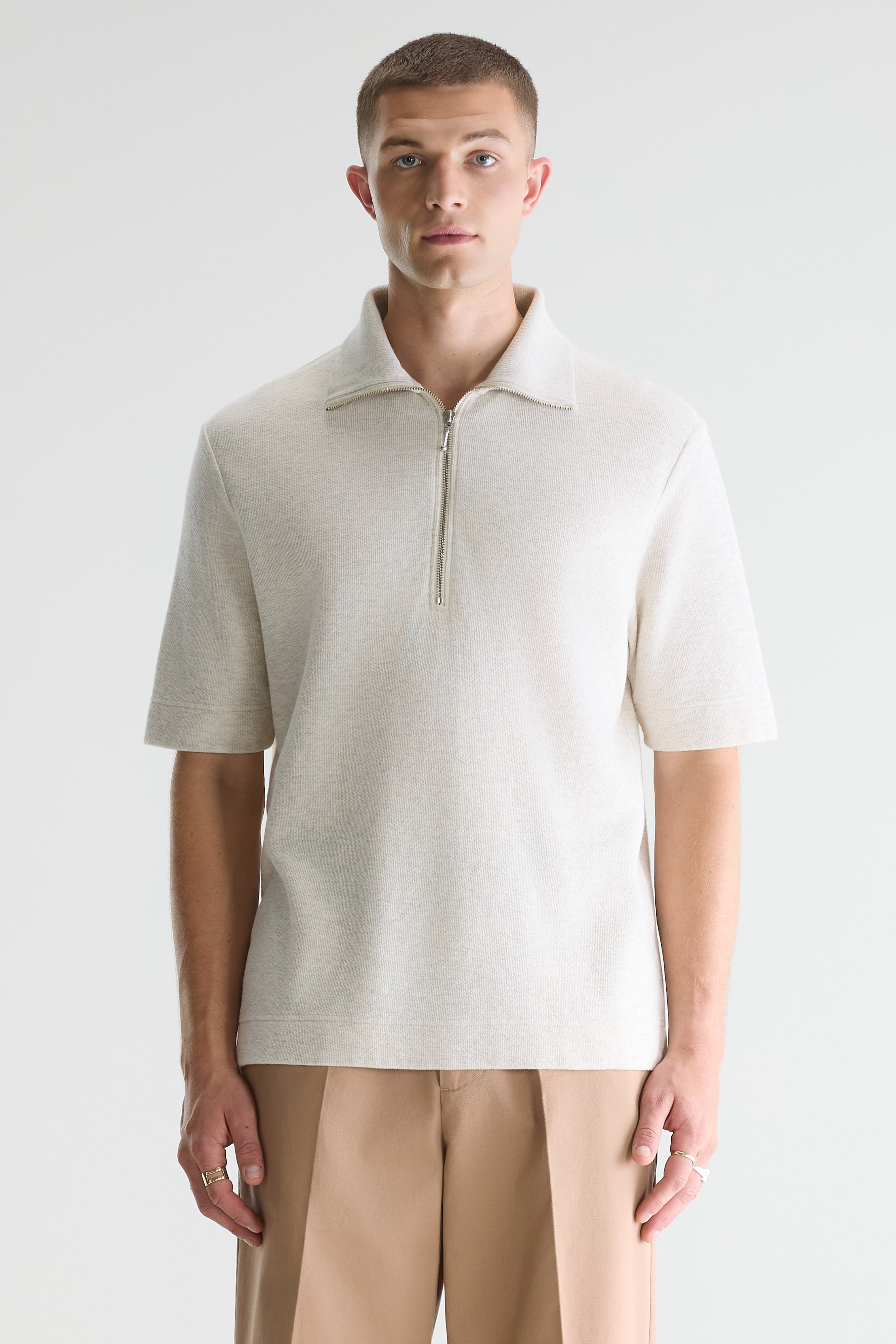 Silas zipped polo (261 / M / OYSTER)