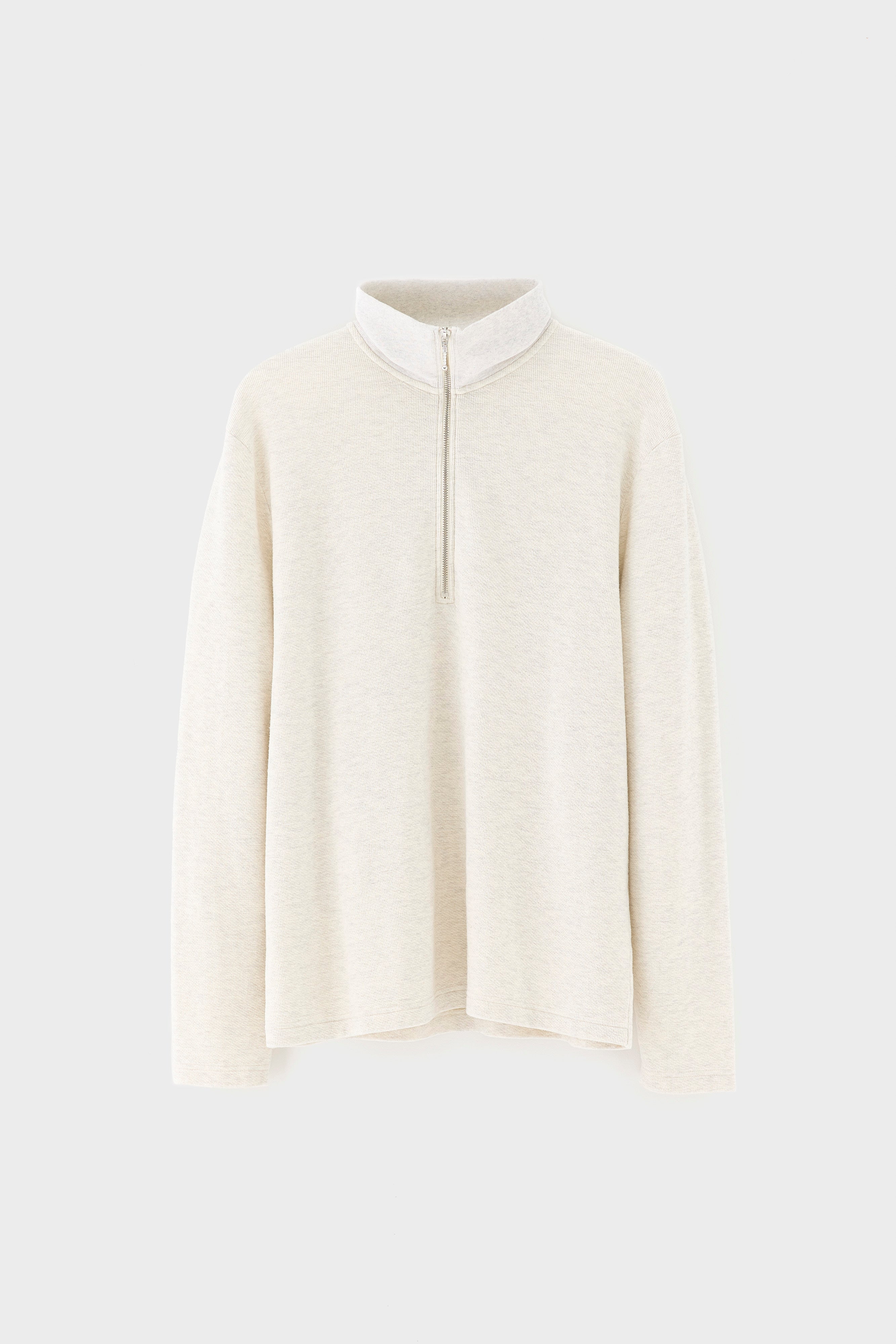 Spence zipped-collar t-shirt (261 / M / OYSTER)