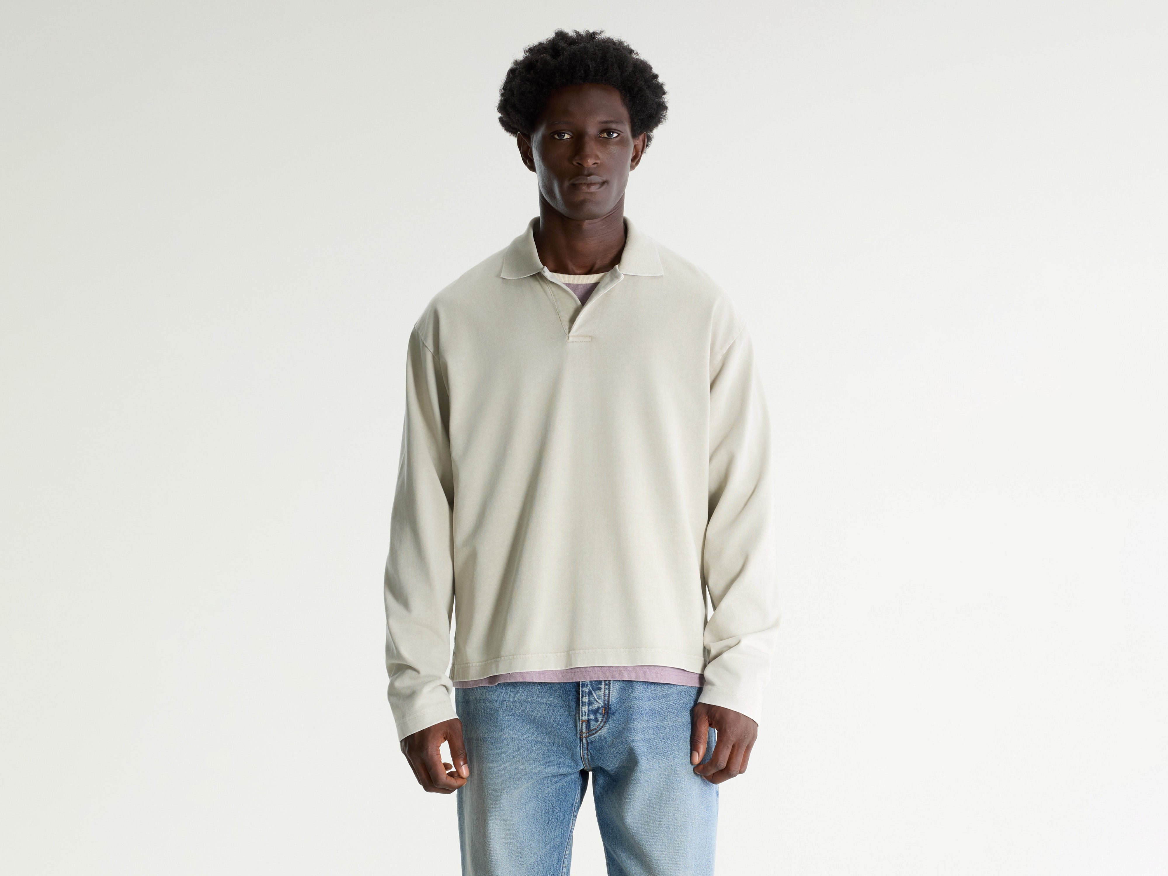 Vlugies long-sleeve polo (261 / M / NICKEL)