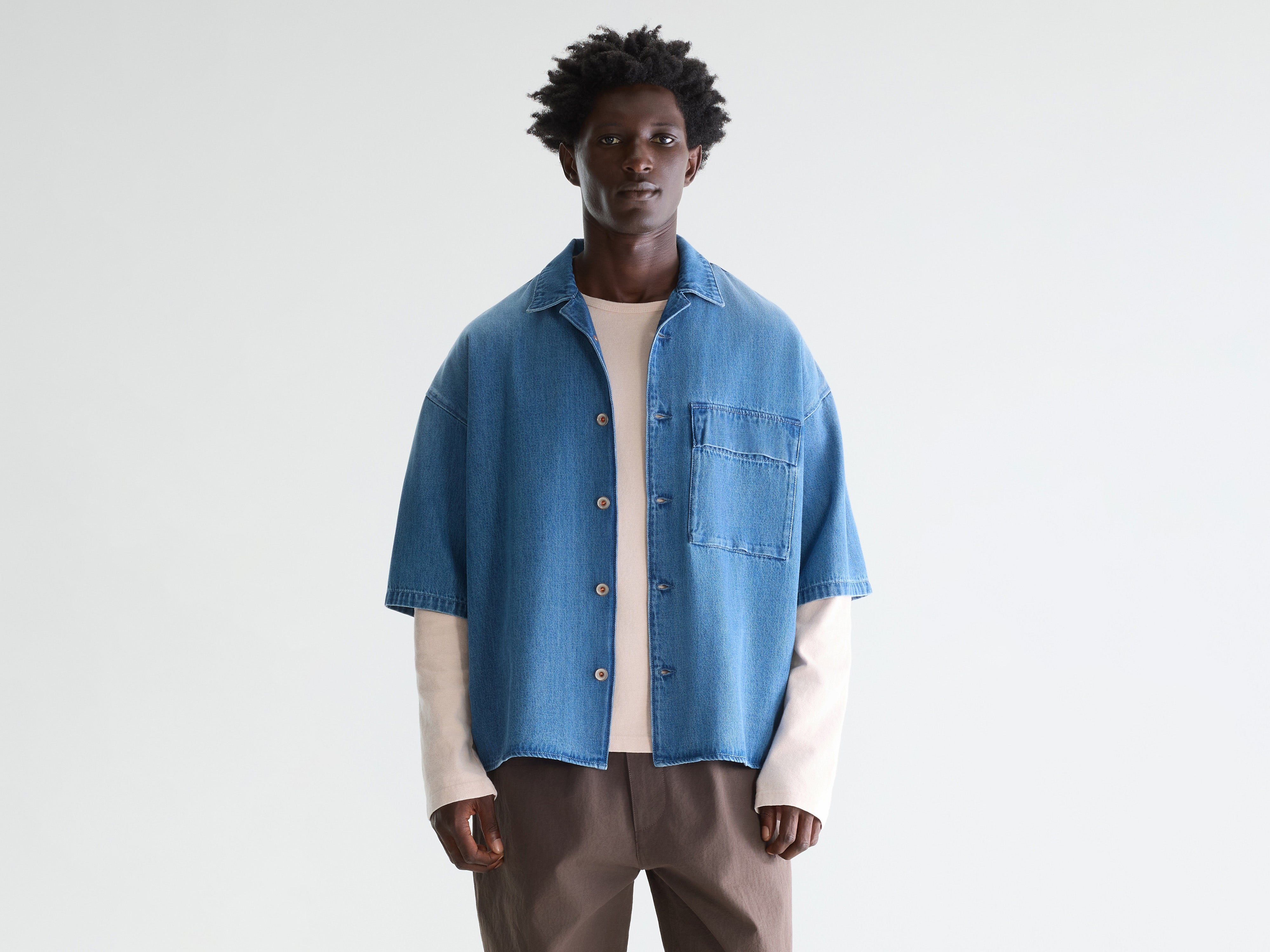 Prim denim shirt (261 / M / HVY STONE WASH)