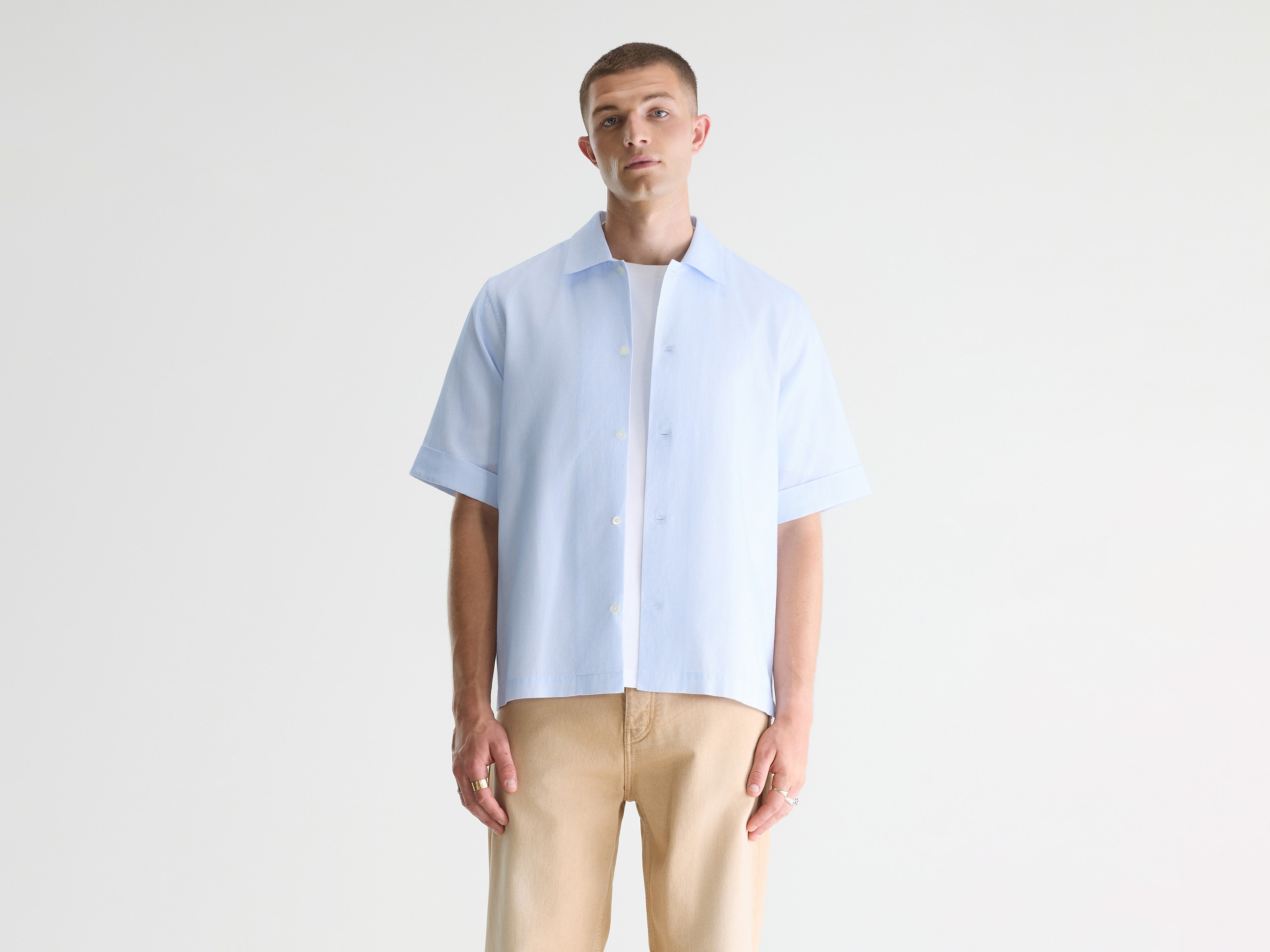 Flint micro-checked shirt (261 / M / CHECK A)