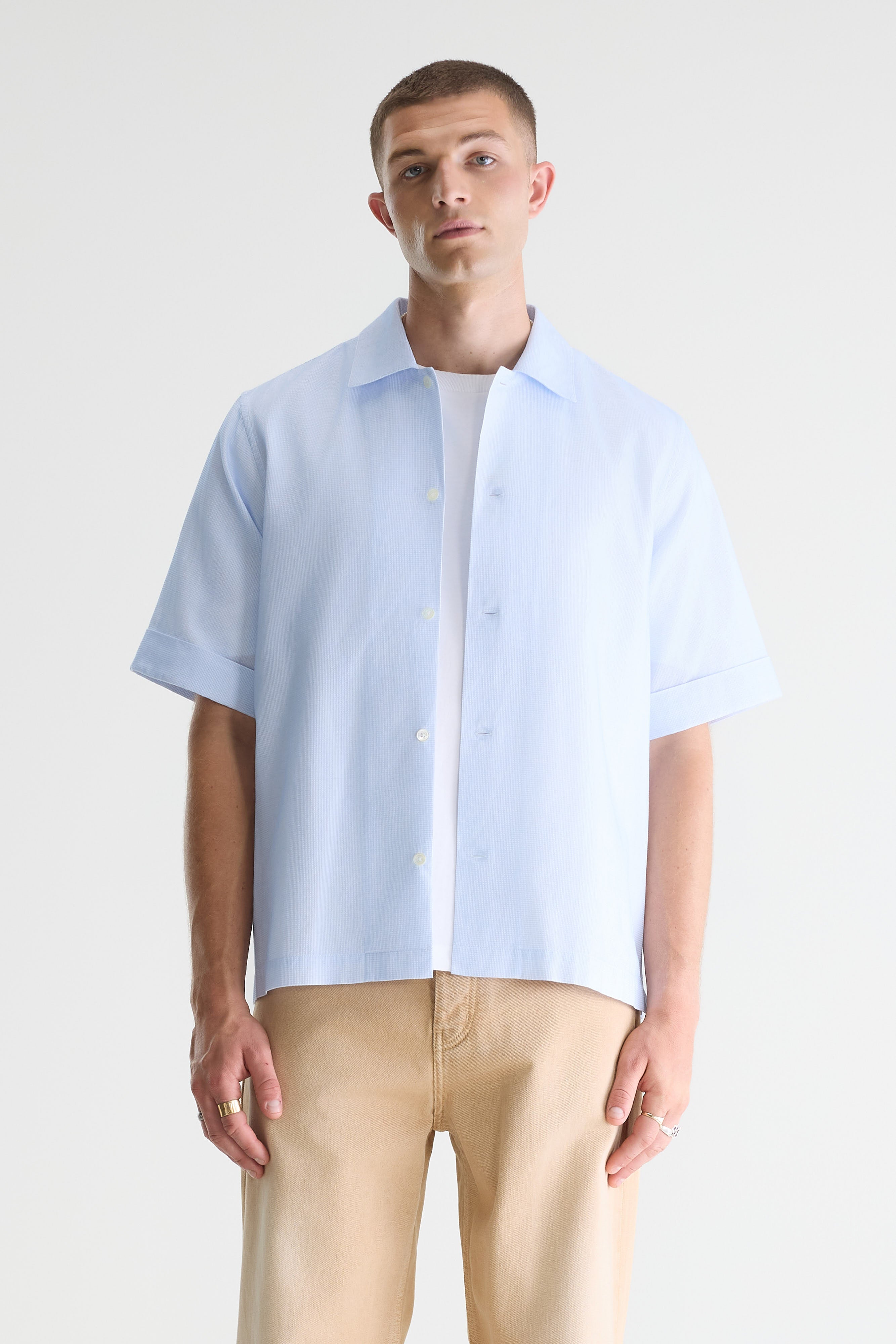 Flint micro-checked shirt (261 / M / CHECK A)