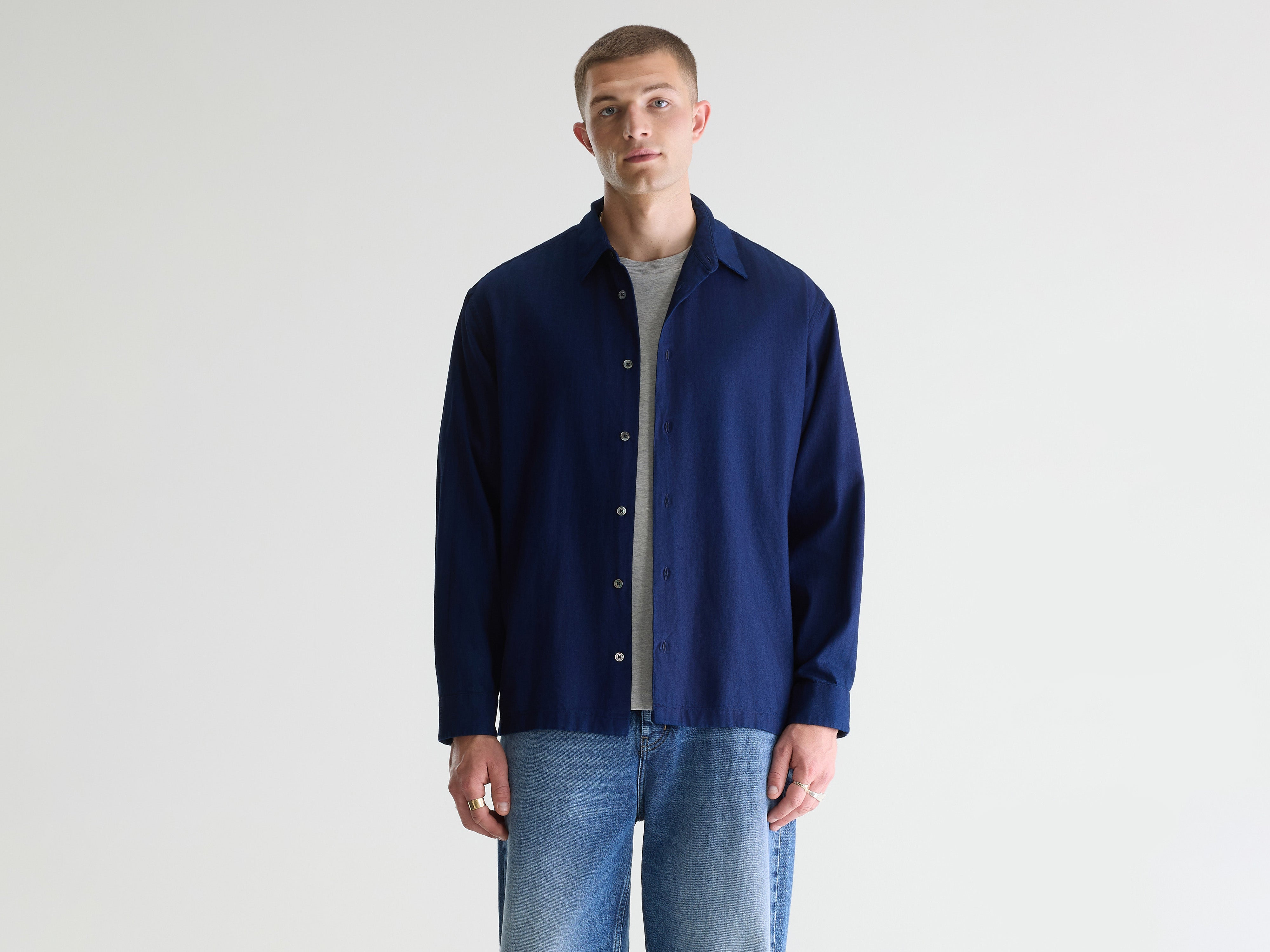 Flip relaxed shirt (261 / M / INDIGO)