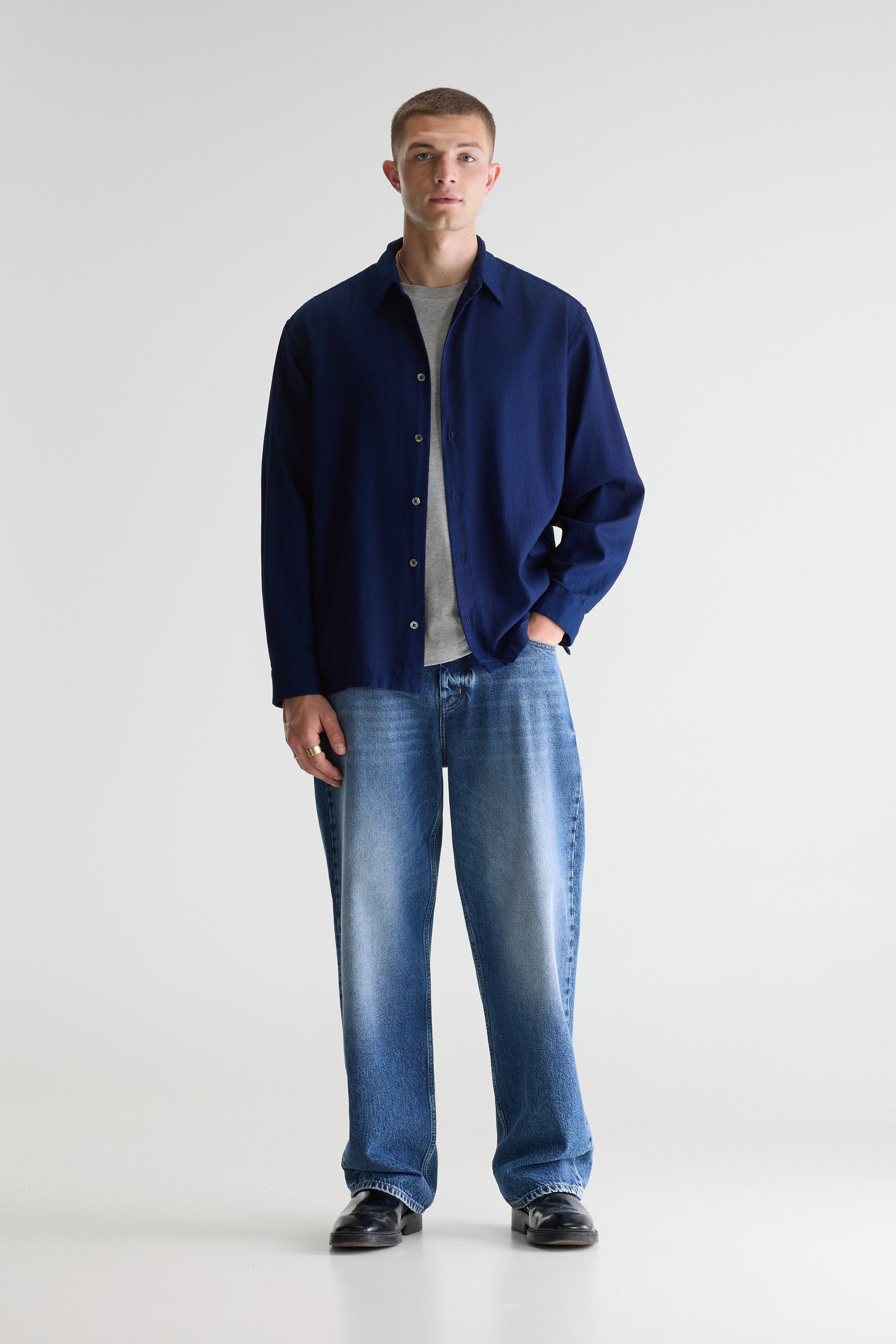 Flip relaxed shirt (261 / M / INDIGO)