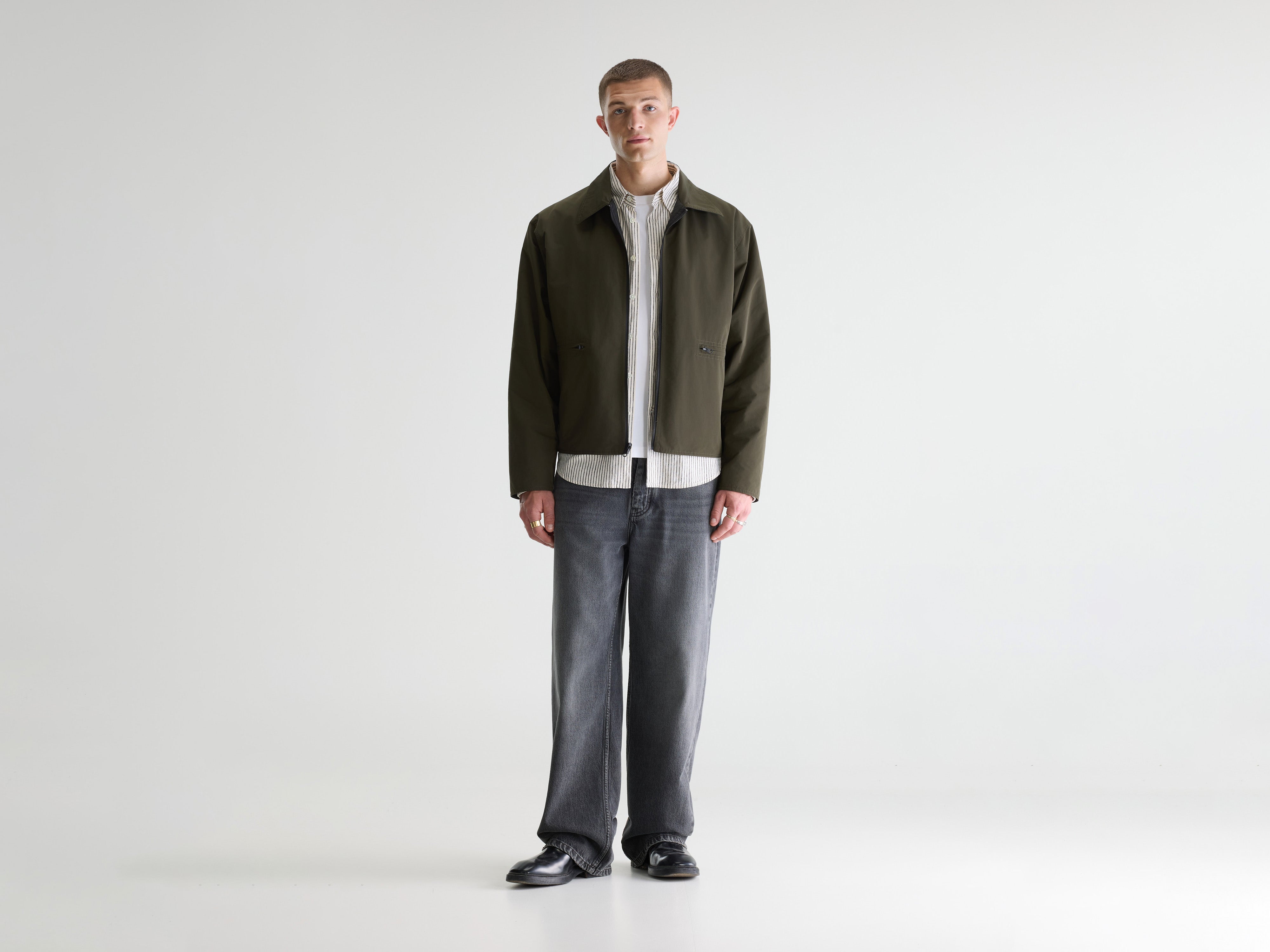 Jollie padded zip-up jacket (261 / M / METEORITE)