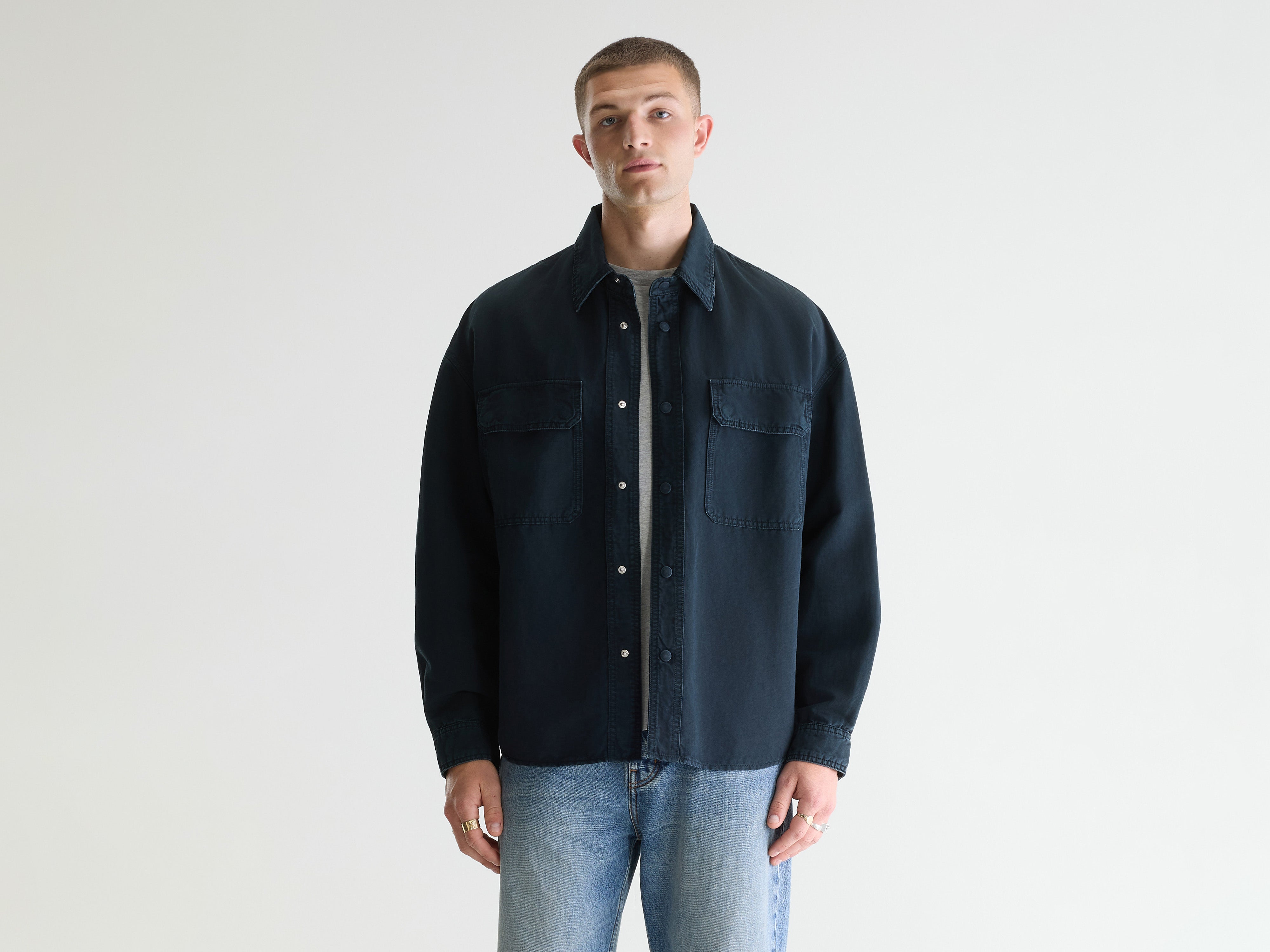 Poach relaxed overshirt (261 / M / JET SET)