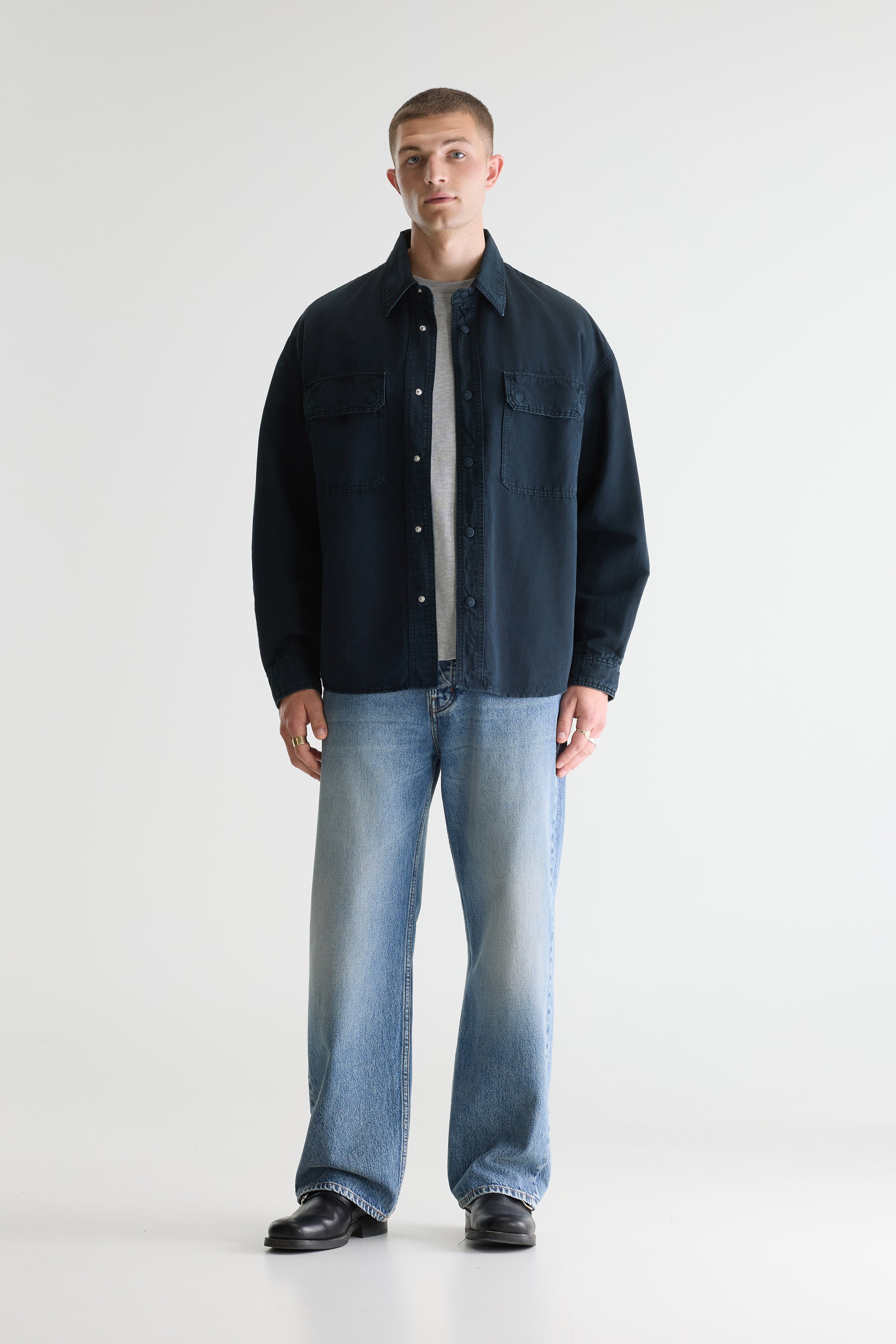 Poach relaxed overshirt (261 / M / JET SET)