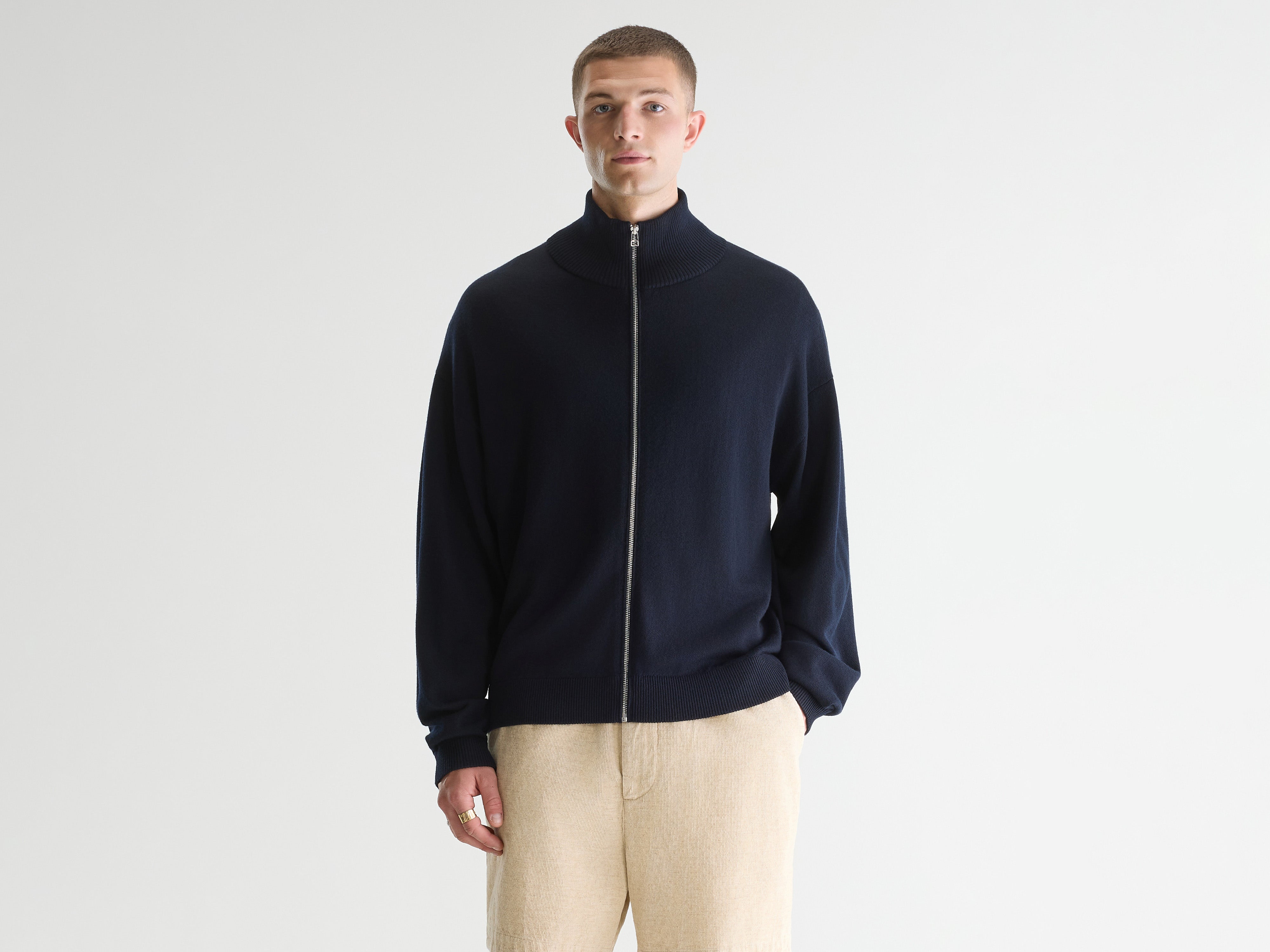 Siap zip-up cardigan (262 / M / NAVY)