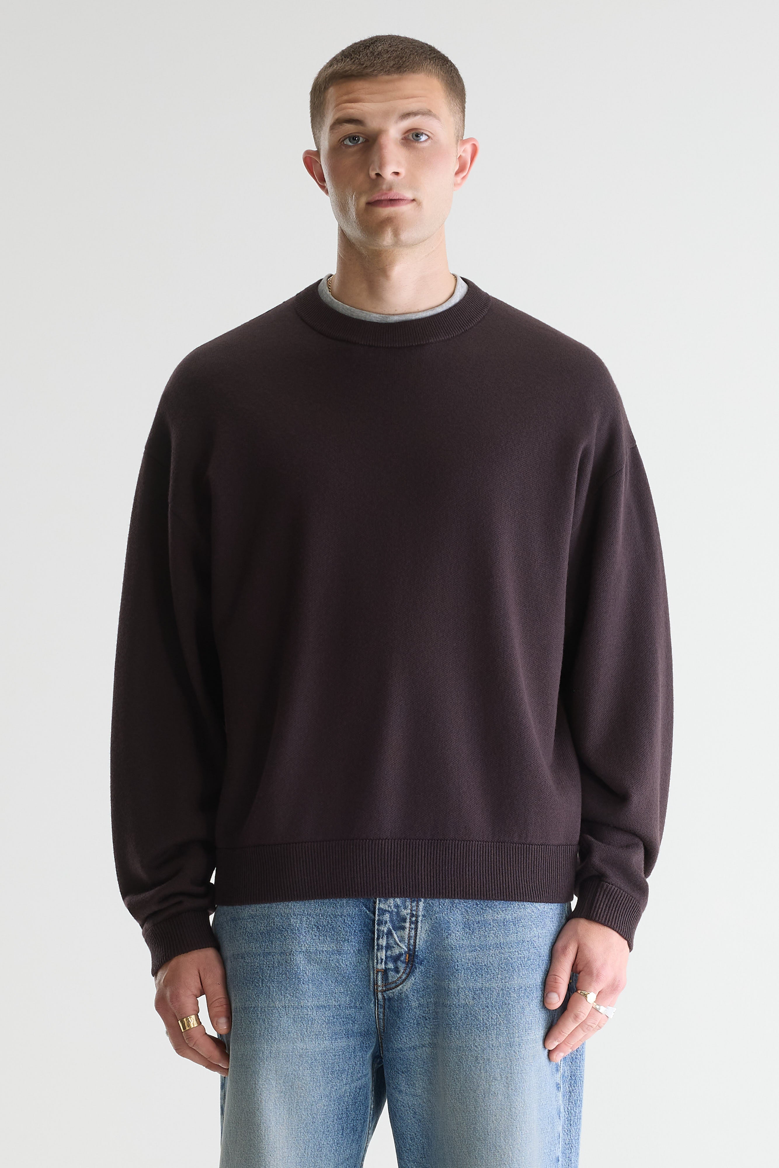 Siamo crewneck sweater (261 / M / DARK ROAST)