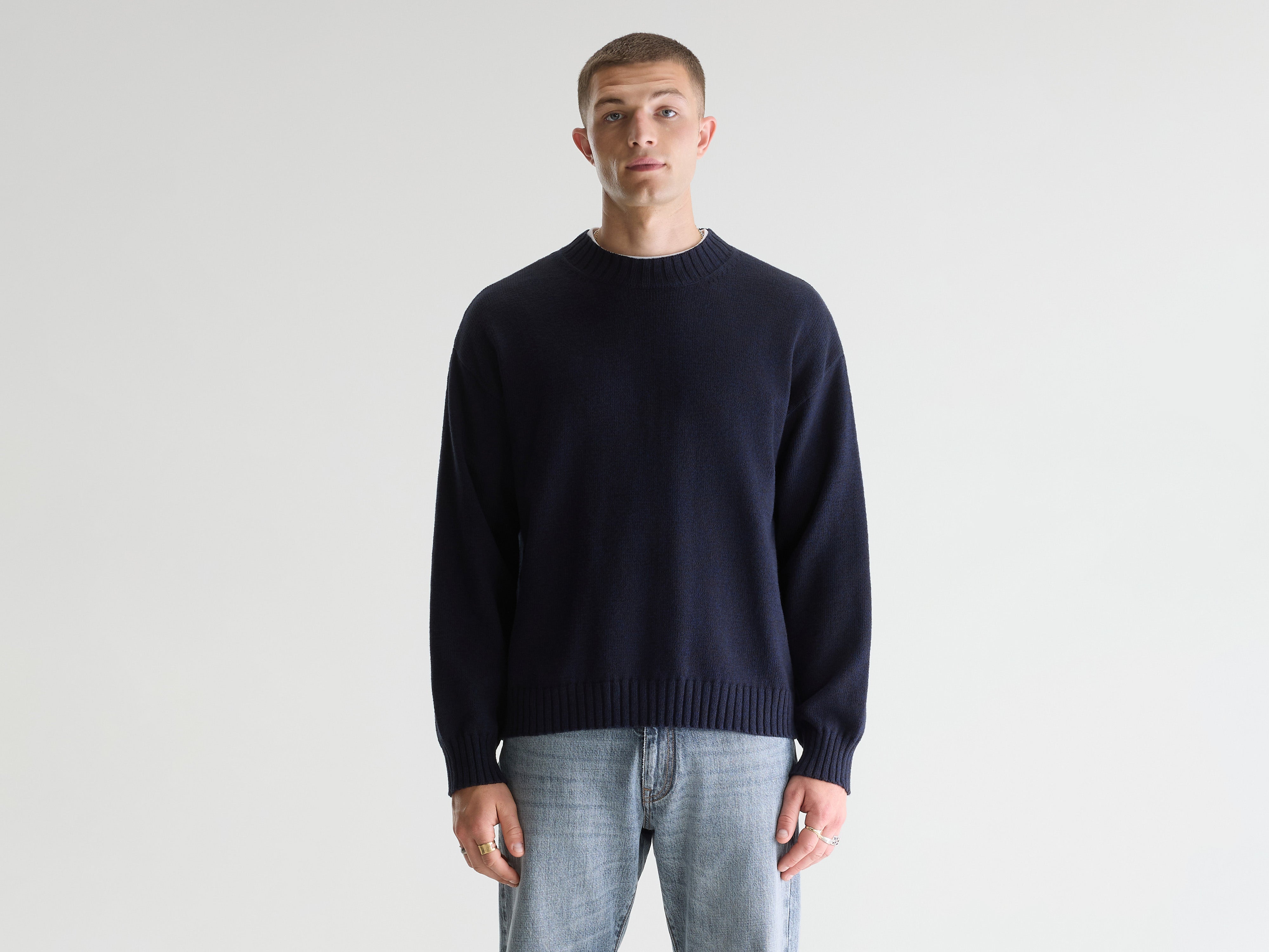 Grimo two-tone sweater (261 / M / BLACK BLUE)