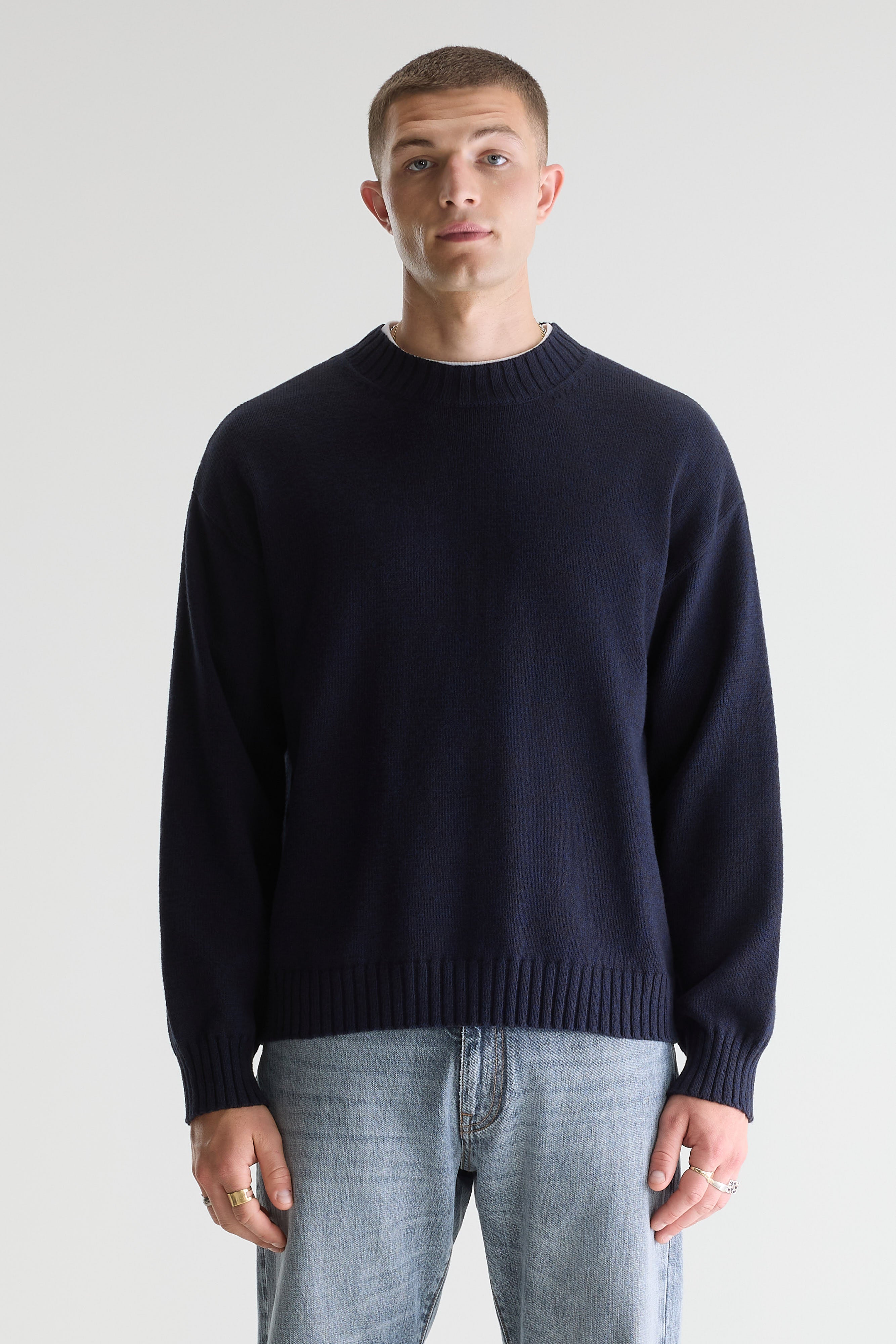 Grimo two-tone sweater (261 / M / BLACK BLUE)