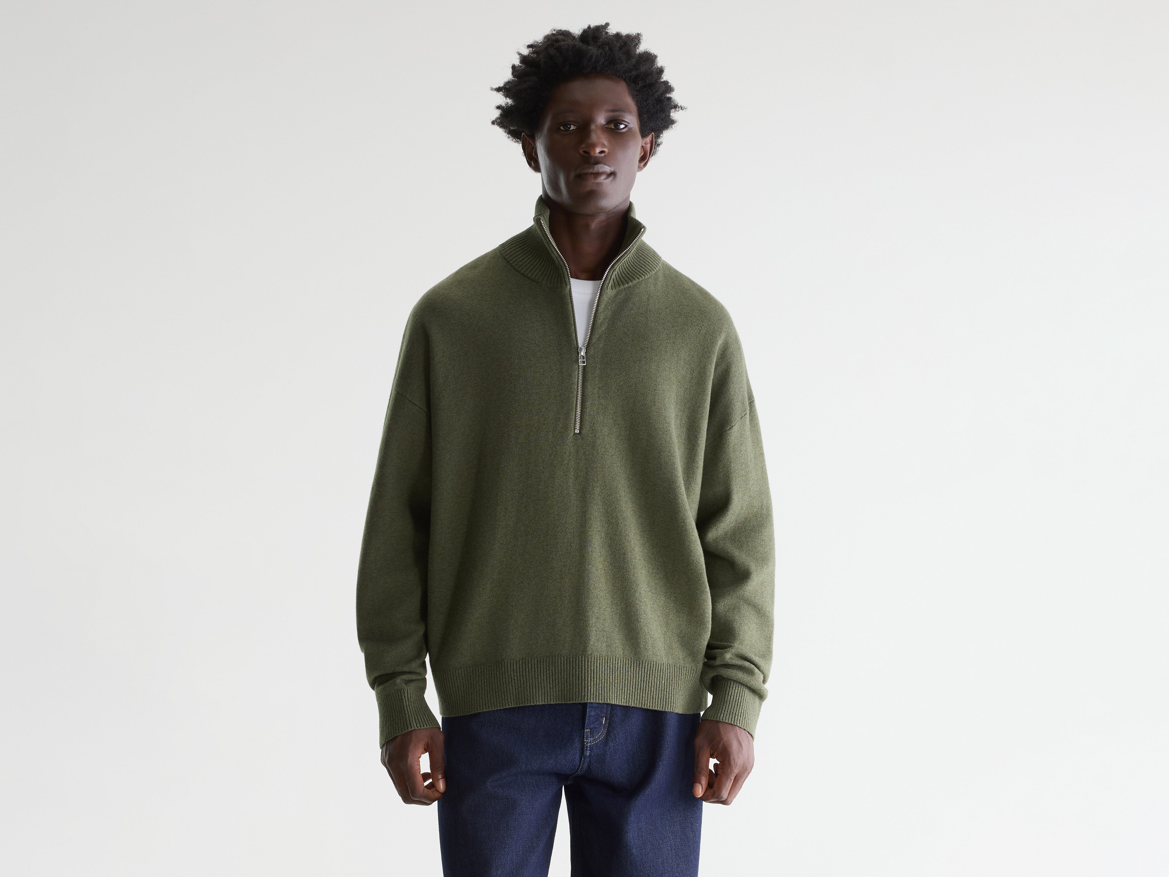 Geoze zipped high neck sweater (261 / M / JEEP)