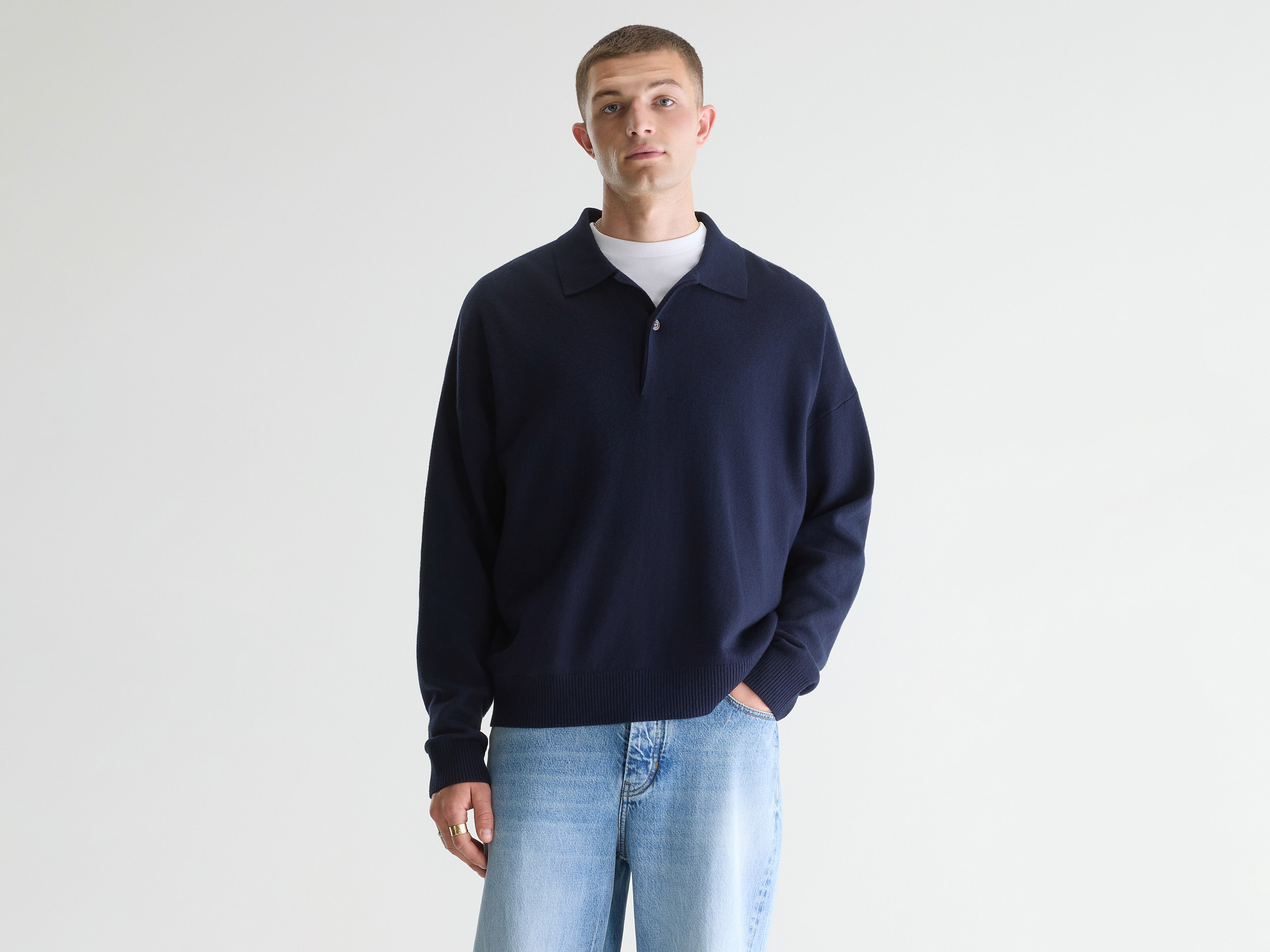 Geobo polo neck sweater (261 / M / NAVY)