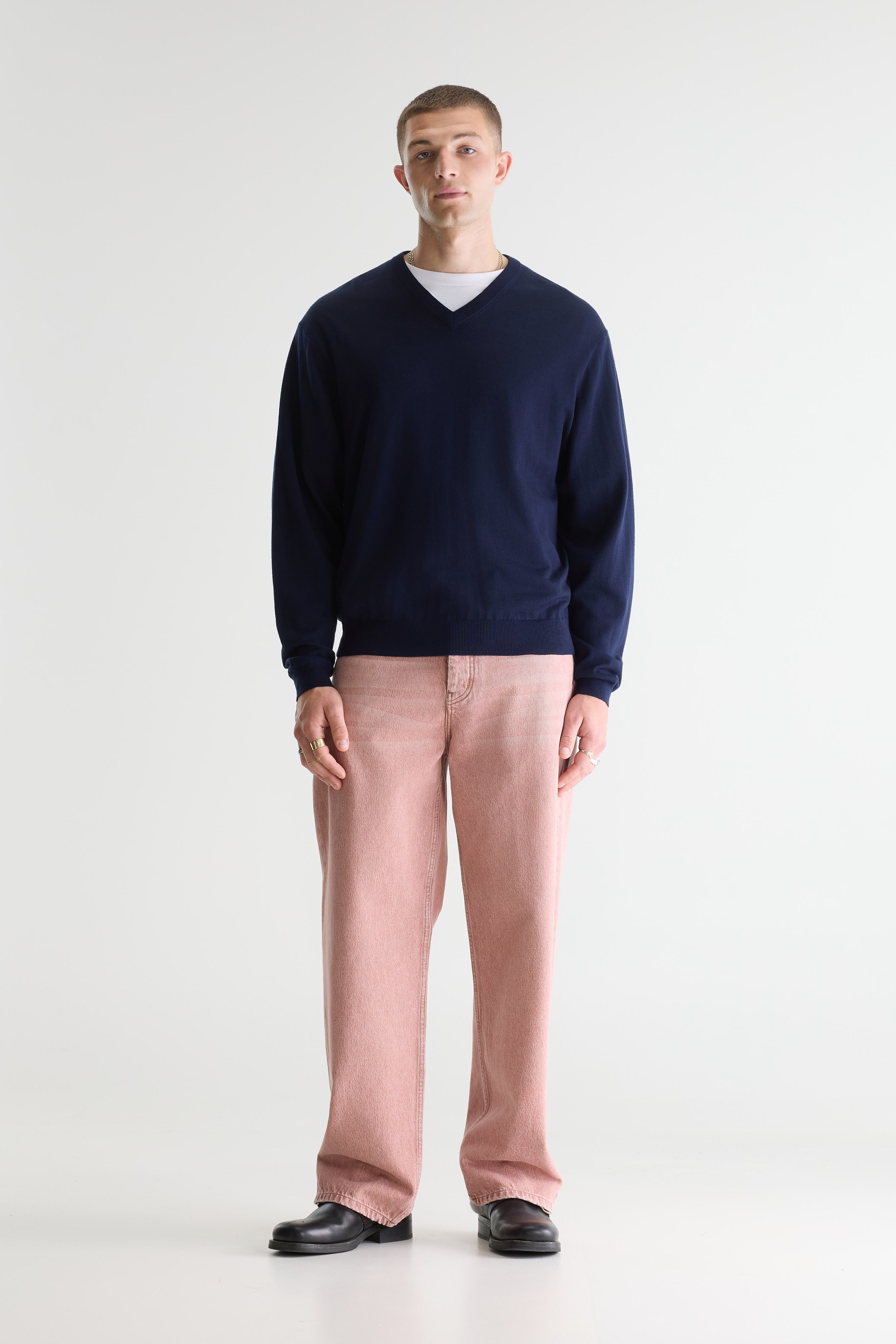 Dilwy v-neck sweater (261 / M / NAVY)