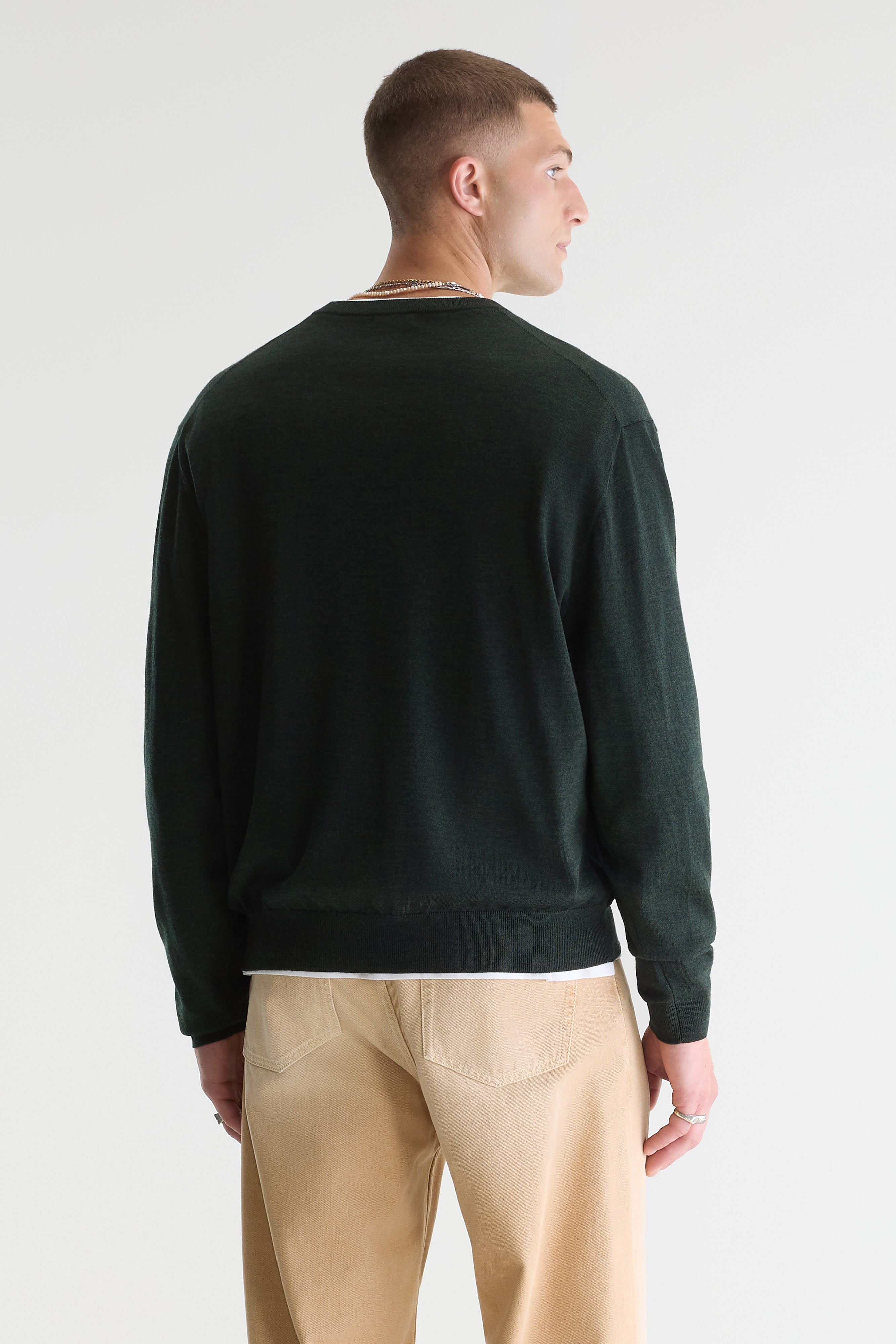 Dilwy v-neck sweater (261 / M / DARK OLIVE)