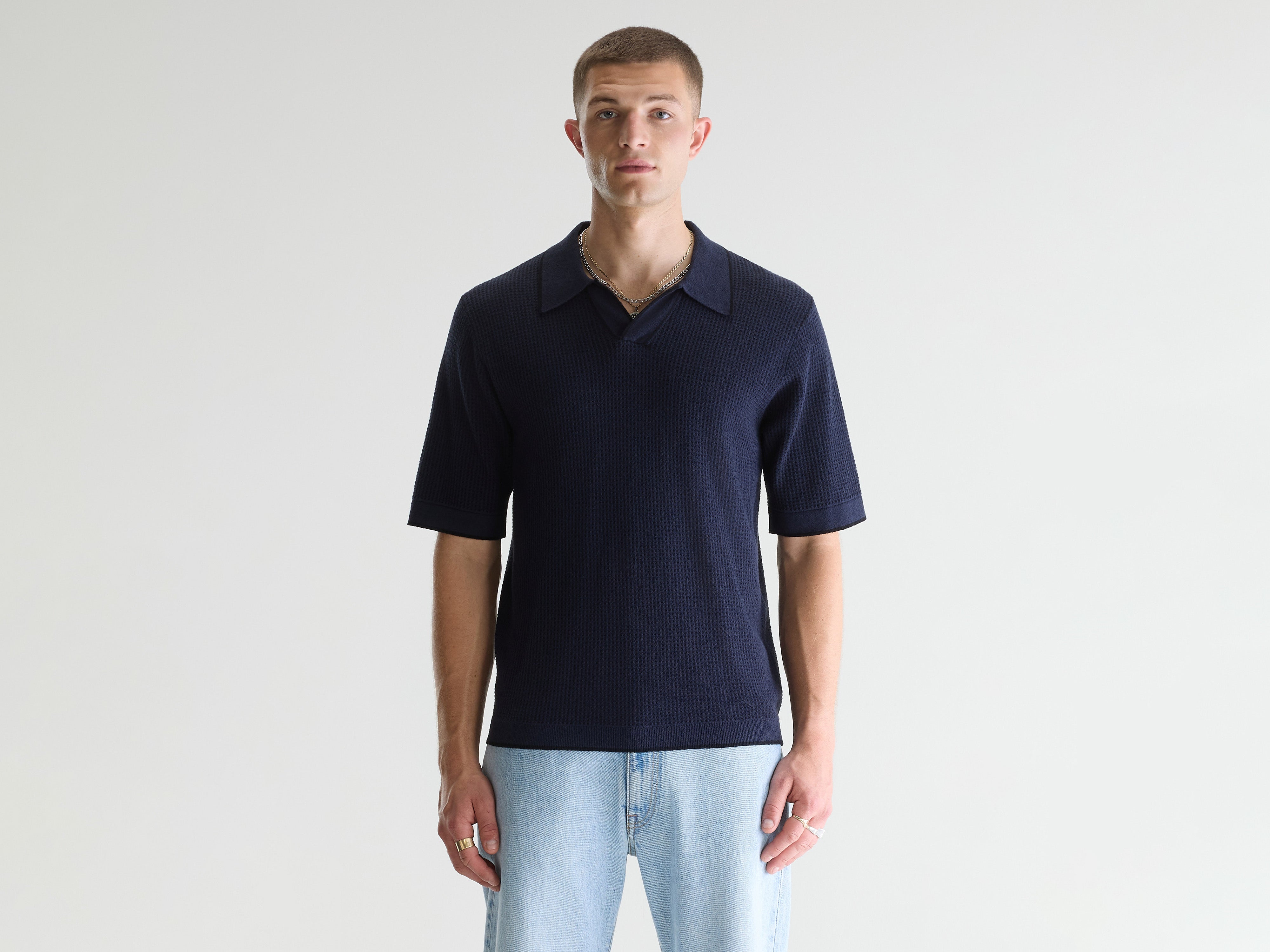 Adoko waffle knit polo (261 / M / PARKER)