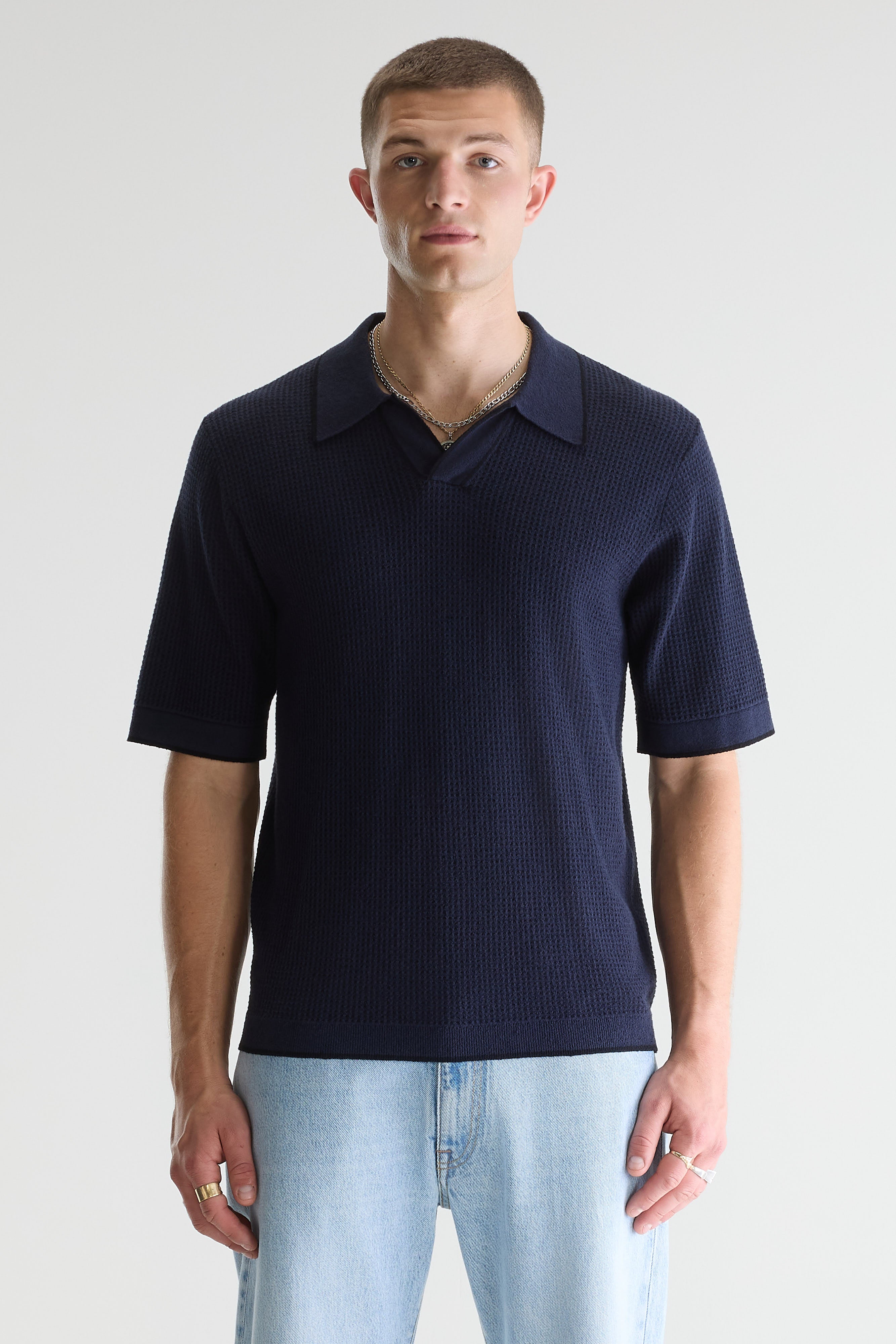 Adoko waffle knit polo (261 / M / PARKER)