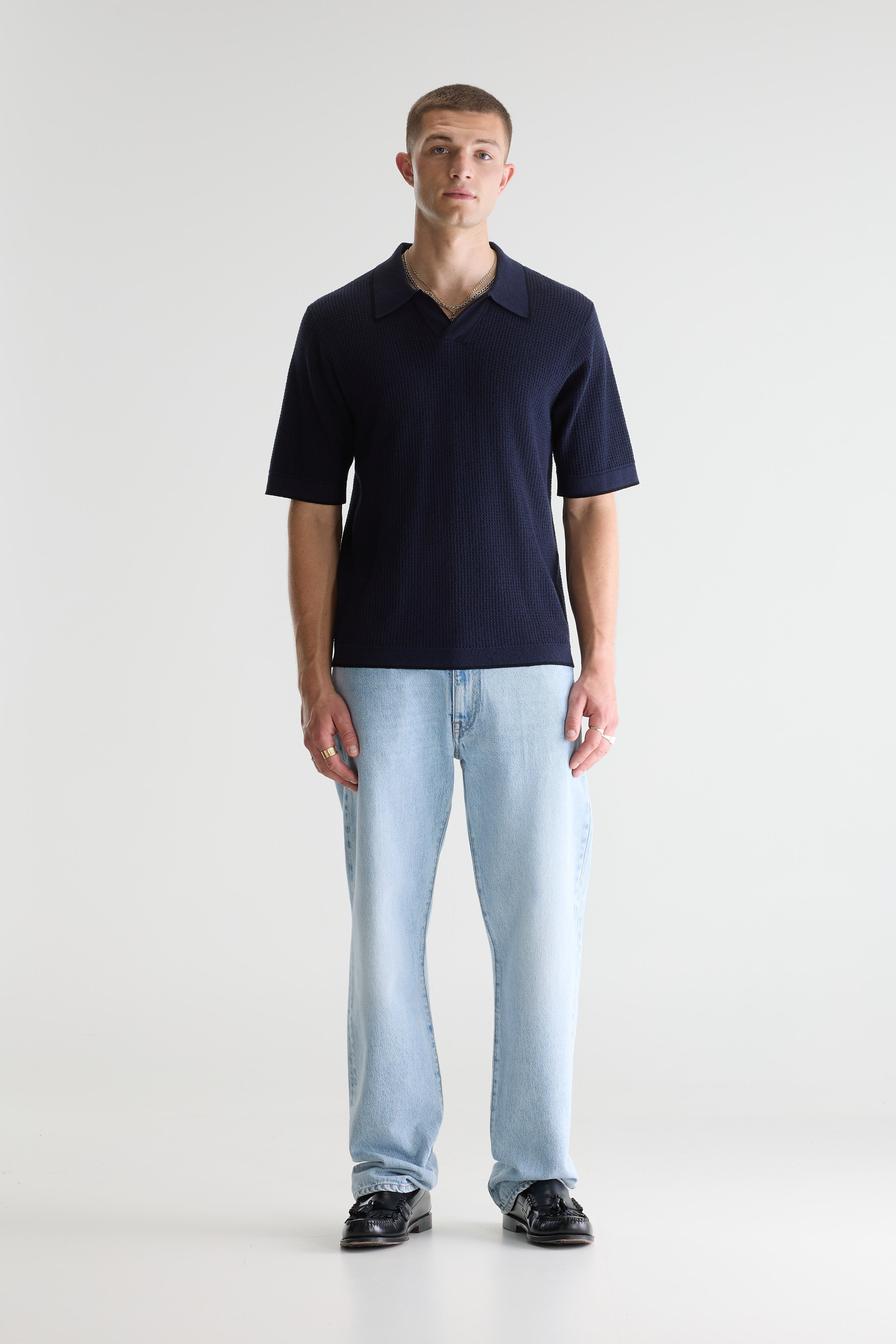 Adoko waffle knit polo (261 / M / PARKER)