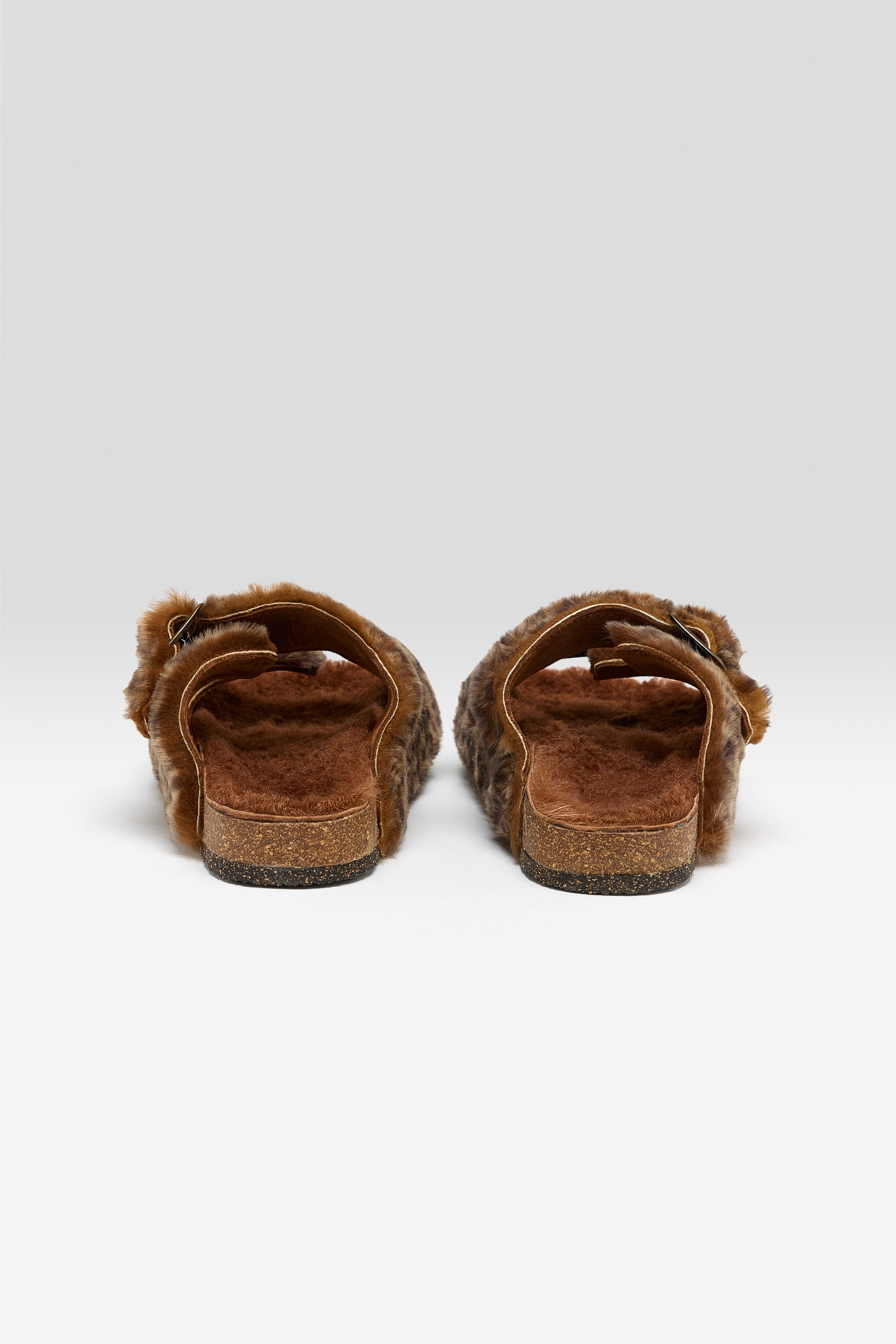 Leopard Sheepskin Sandals (252 / W / BROWN)