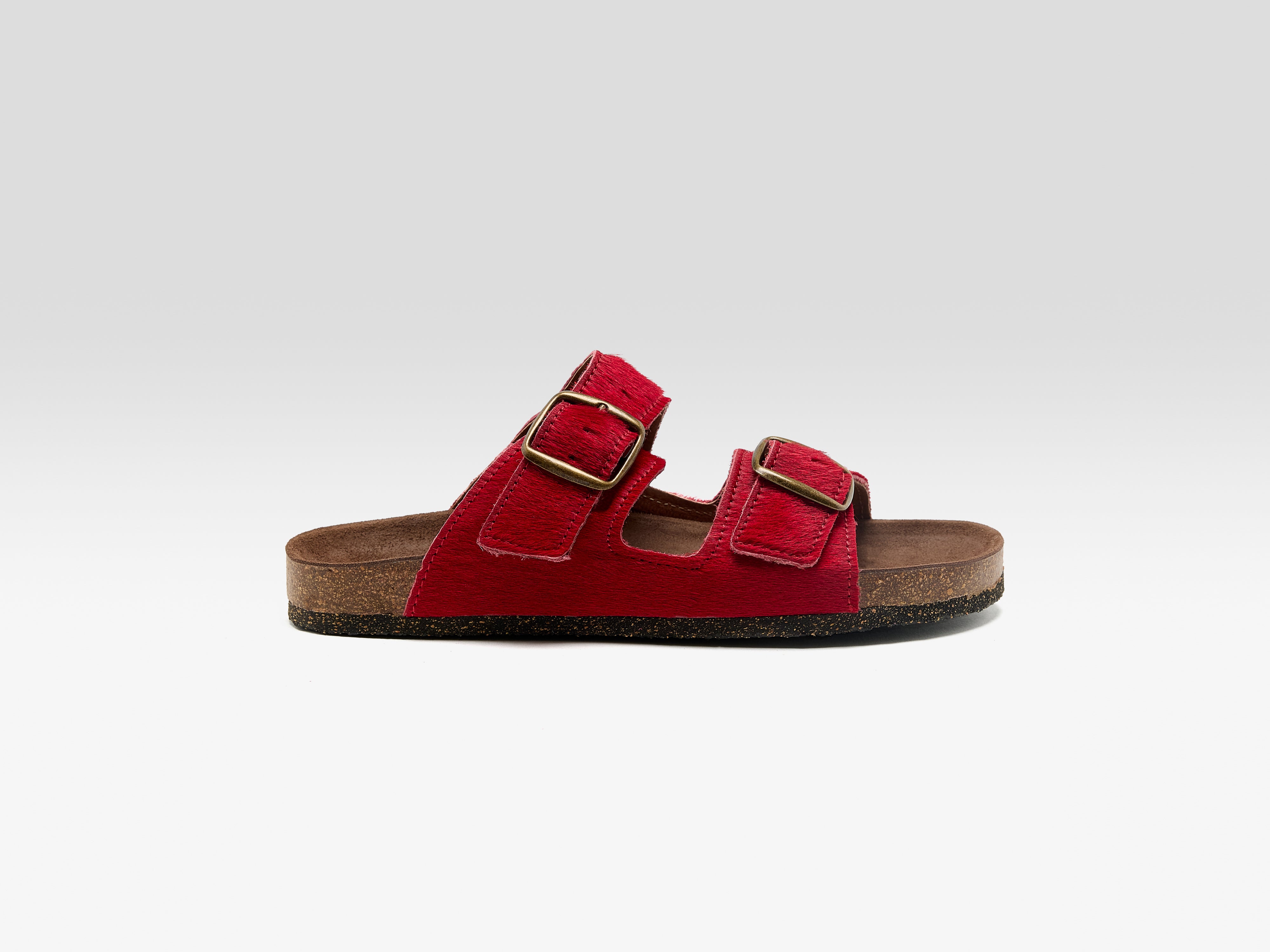 Red Ponyhair Sandals (261 / W / RED)