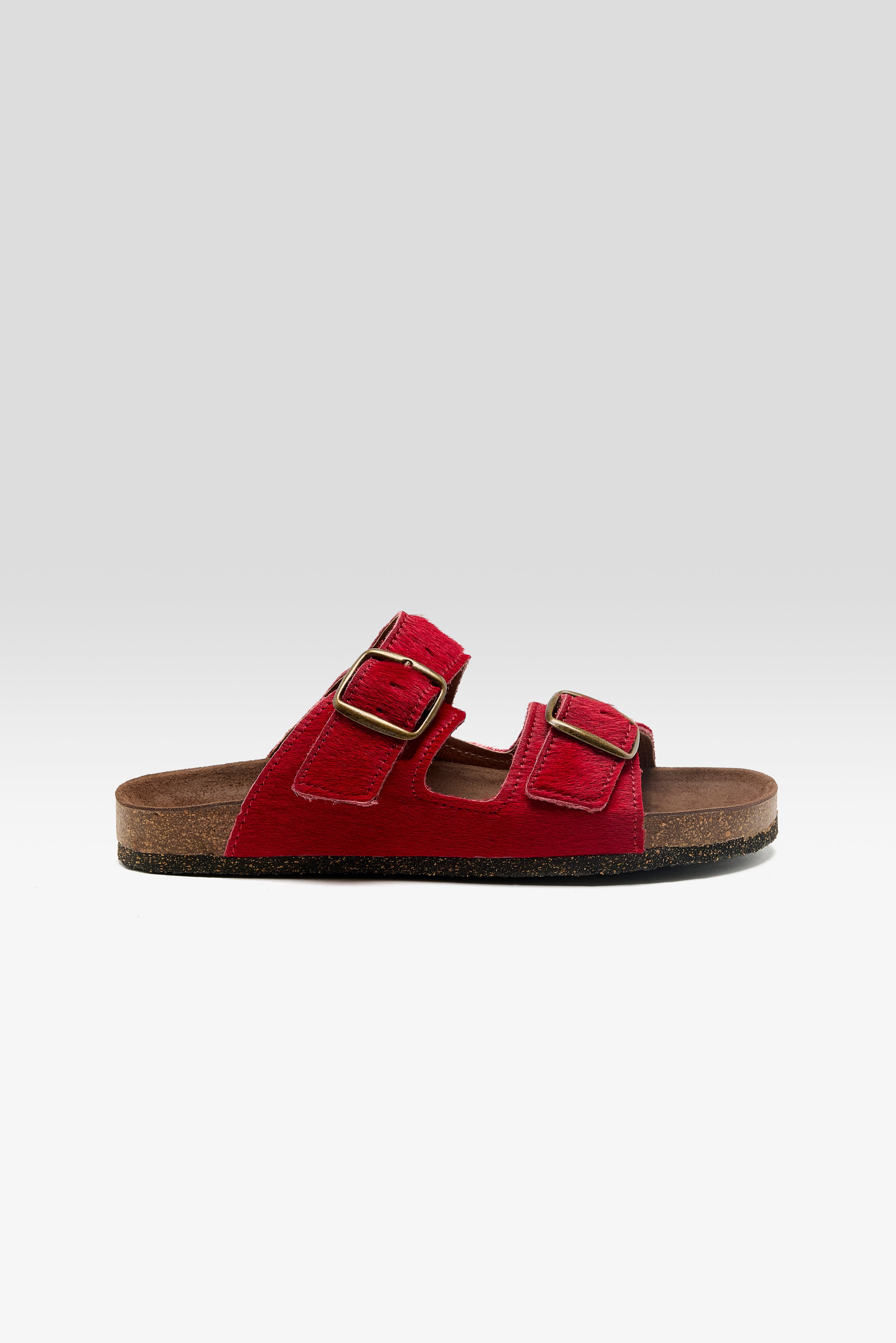 Red Ponyhair Sandals (261 / W / RED)