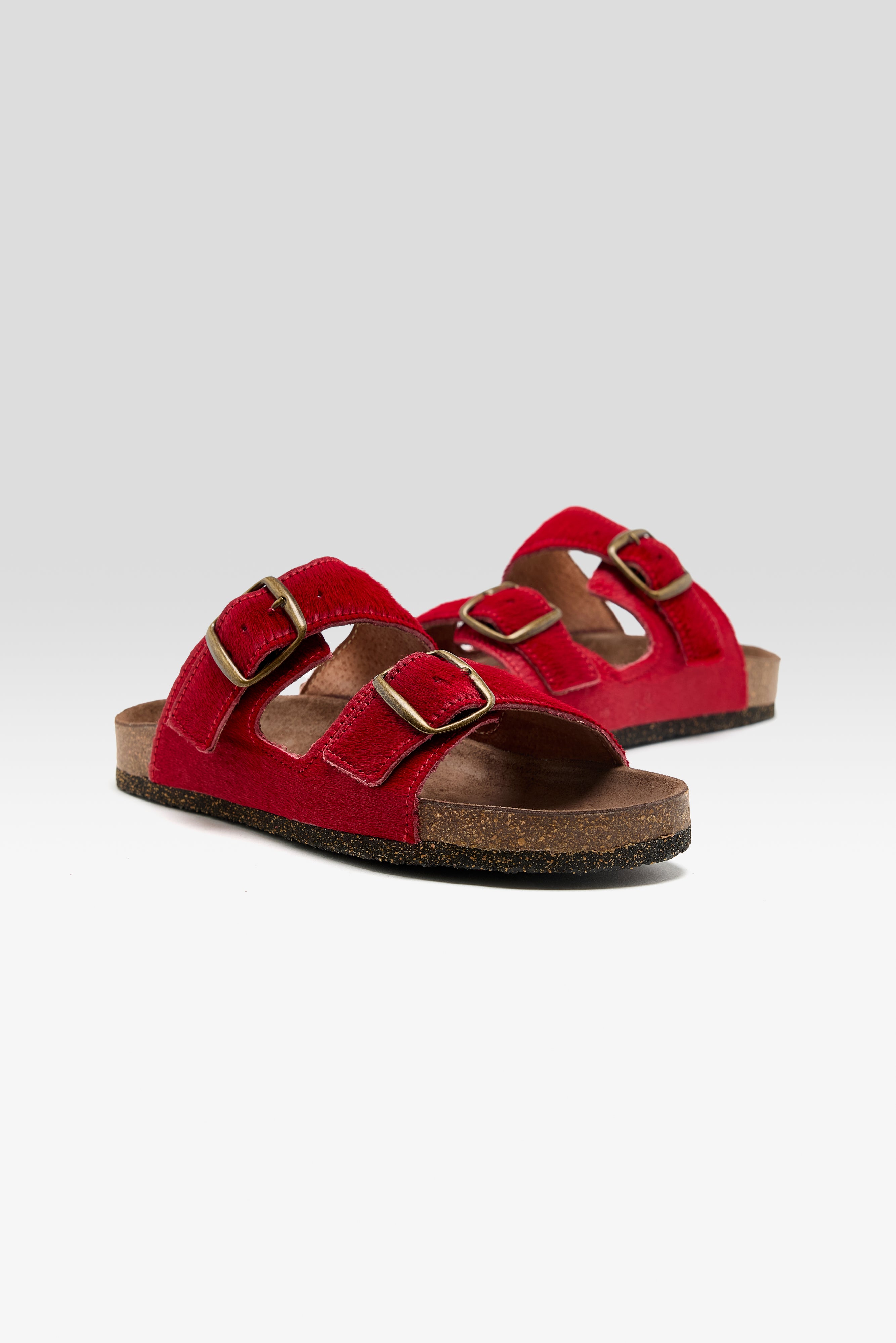 Red Ponyhair Sandals (261 / W / RED)