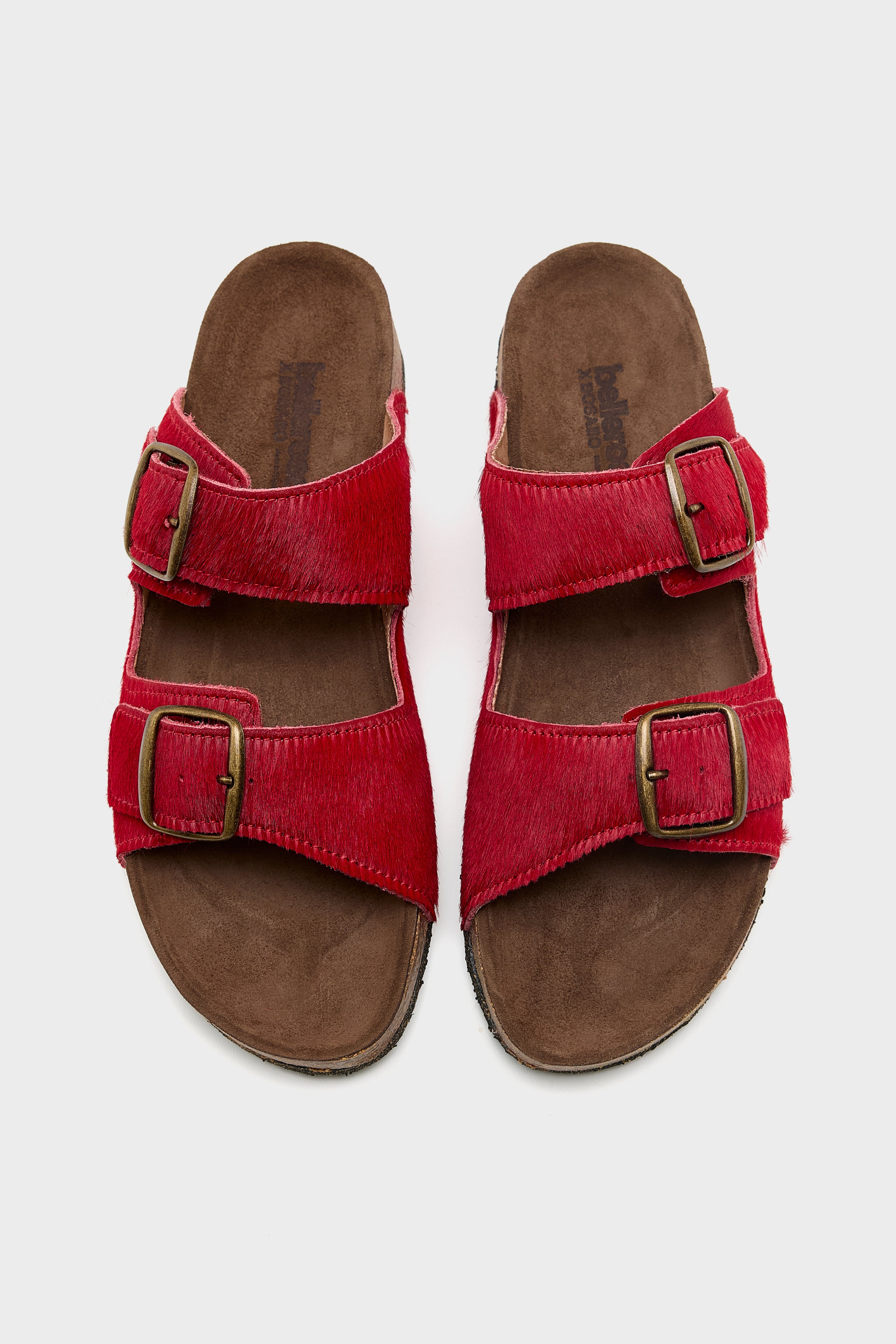 Red Ponyhair Sandals (261 / W / RED)