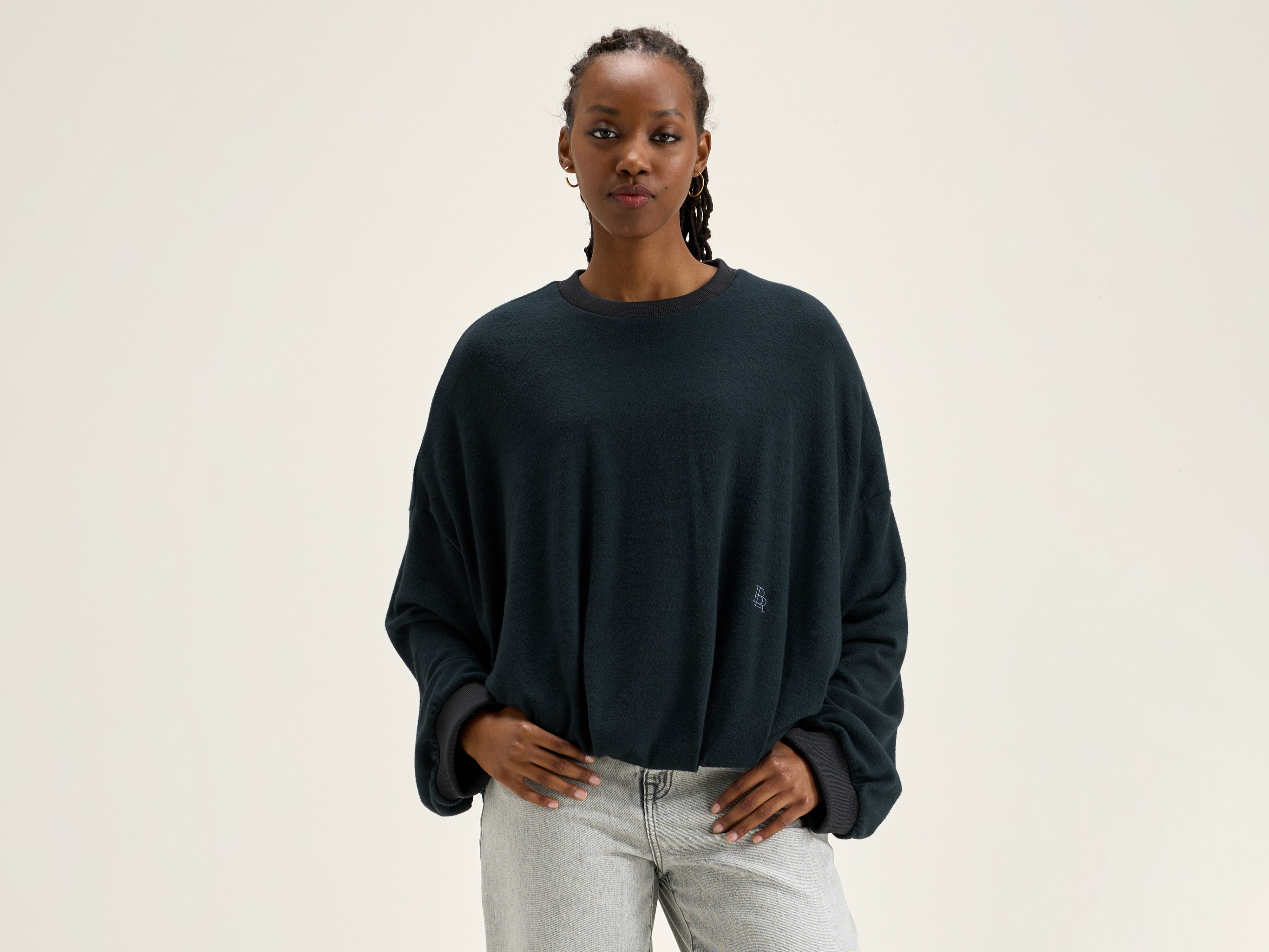 Flamo blousy sweatshirt (242 / W / ACIER)