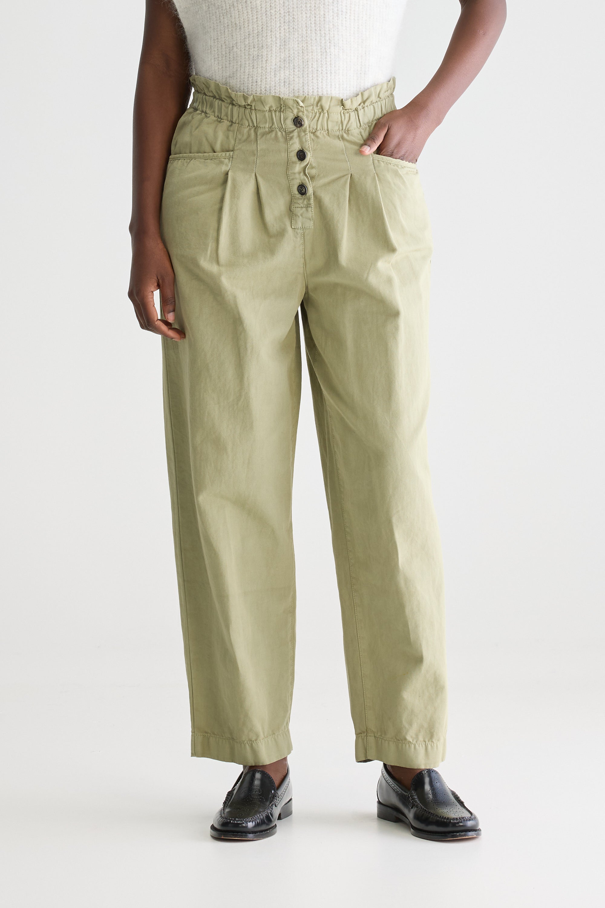 Lilow paperbag trousers (251 / W / SAUGE)