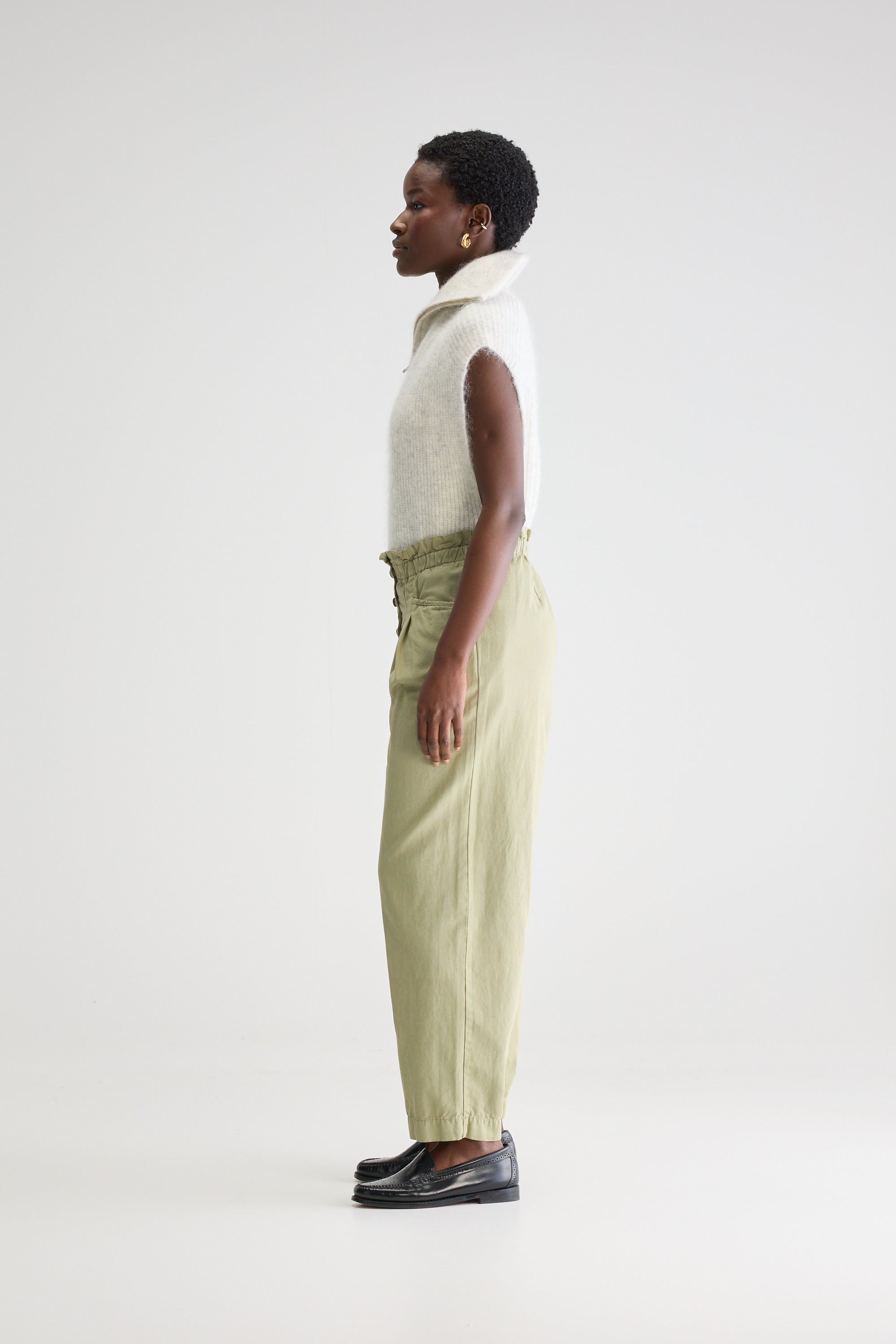 Lilow paperbag trousers (251 / W / SAUGE)