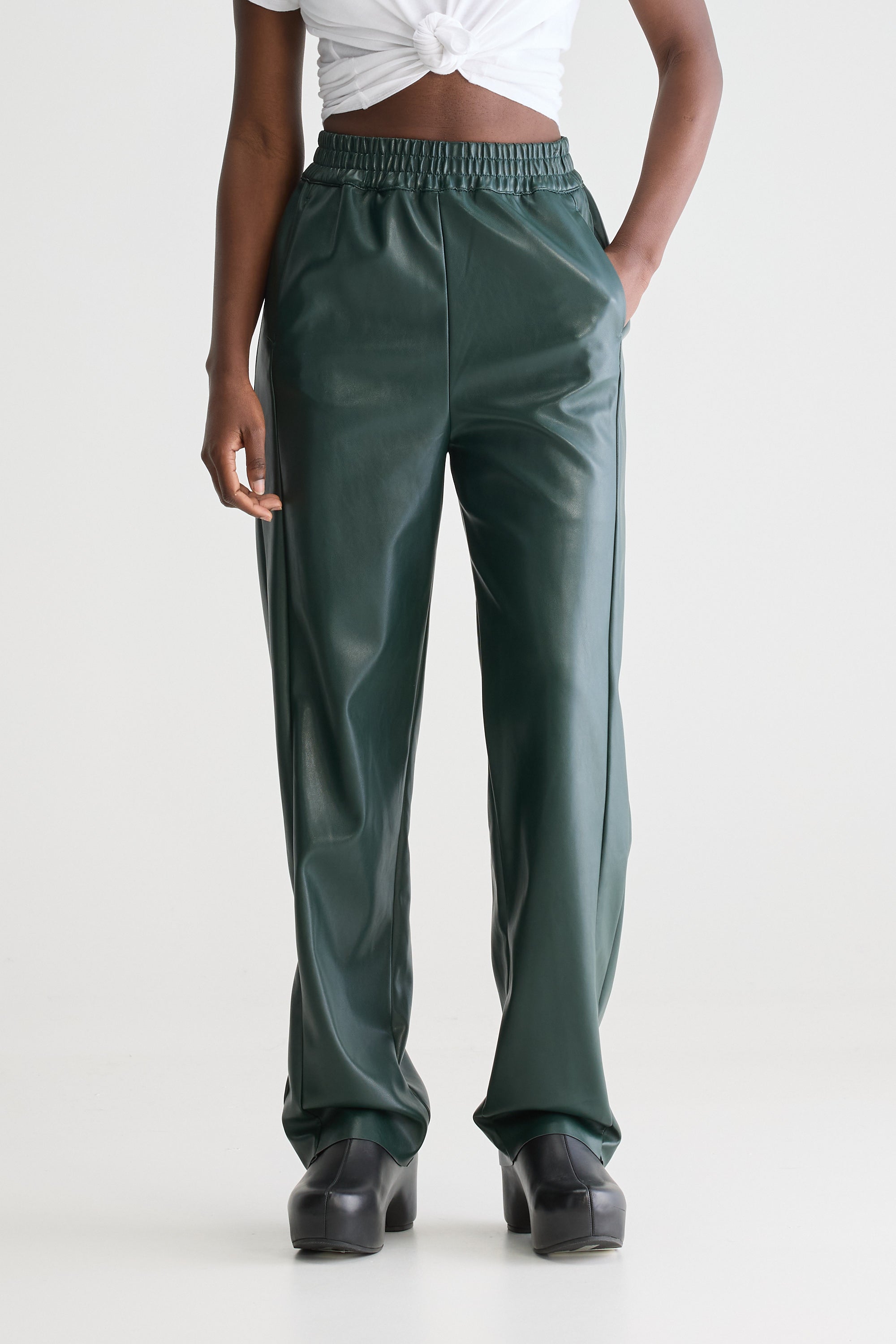 Janda faux leather trousers (251 / W / HUNTER)