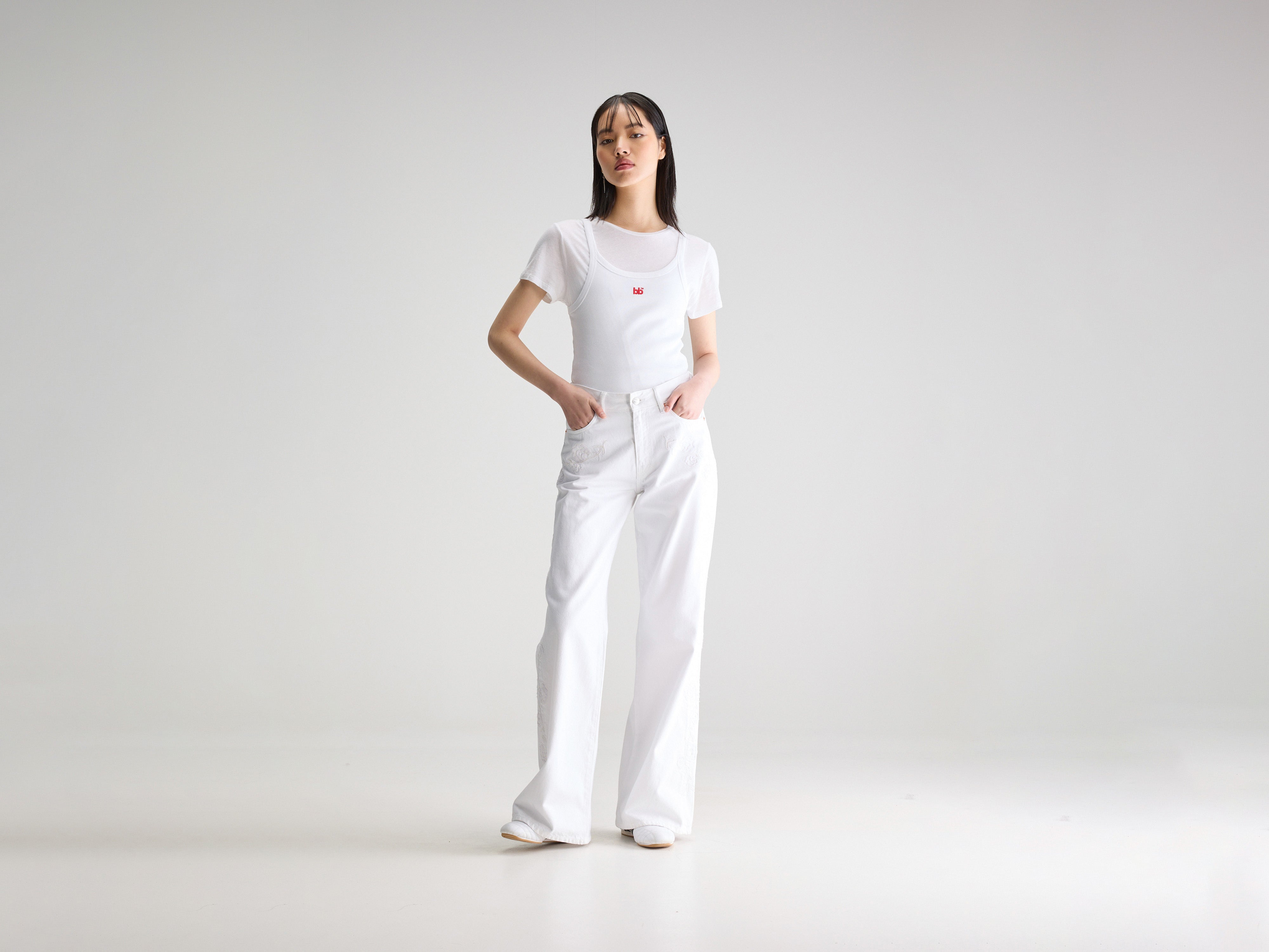 Denim N. 97 embroidered jeans (251 / W / WHITE)