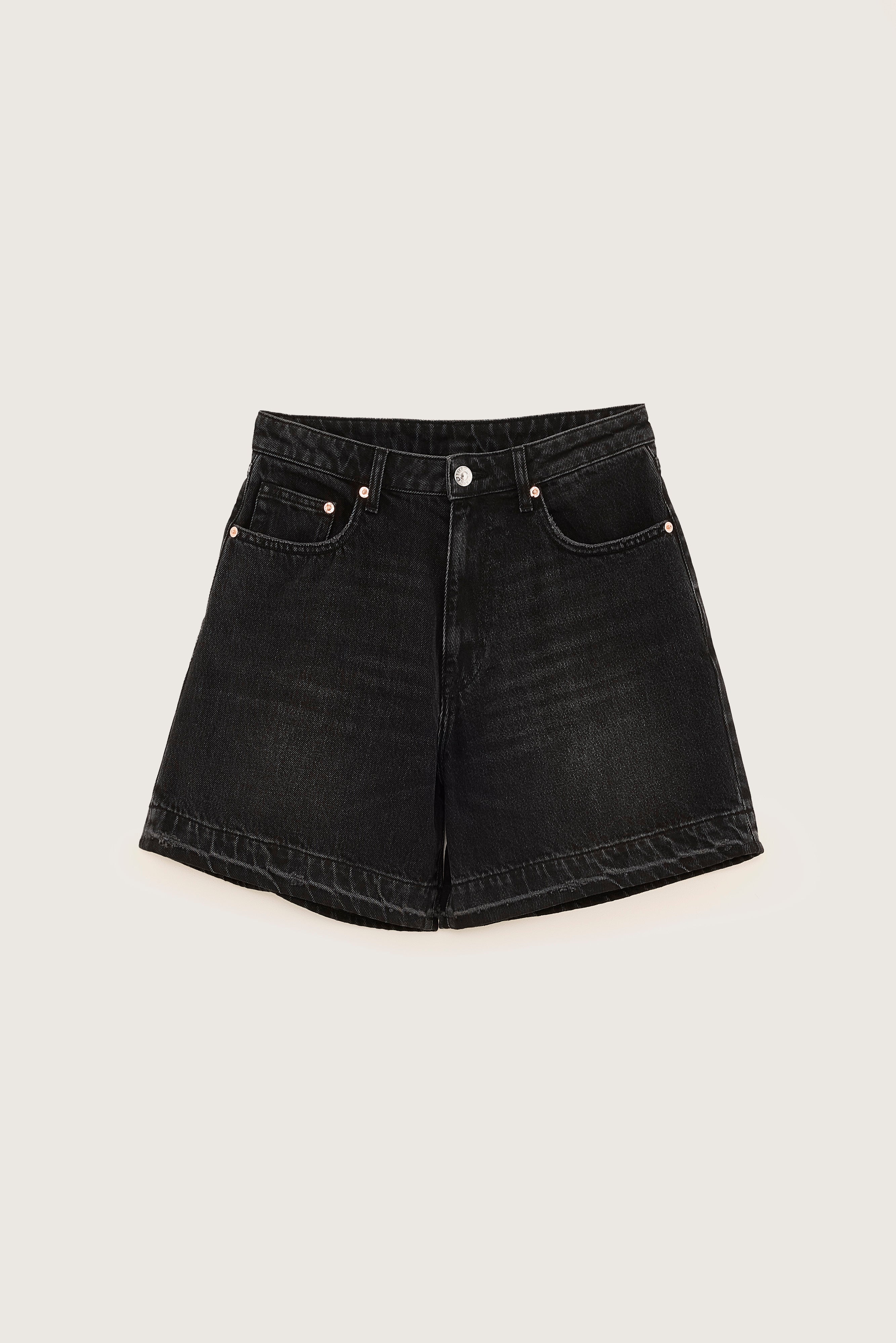 Pactol wide denim shorts (251 / W / USED BLACK)