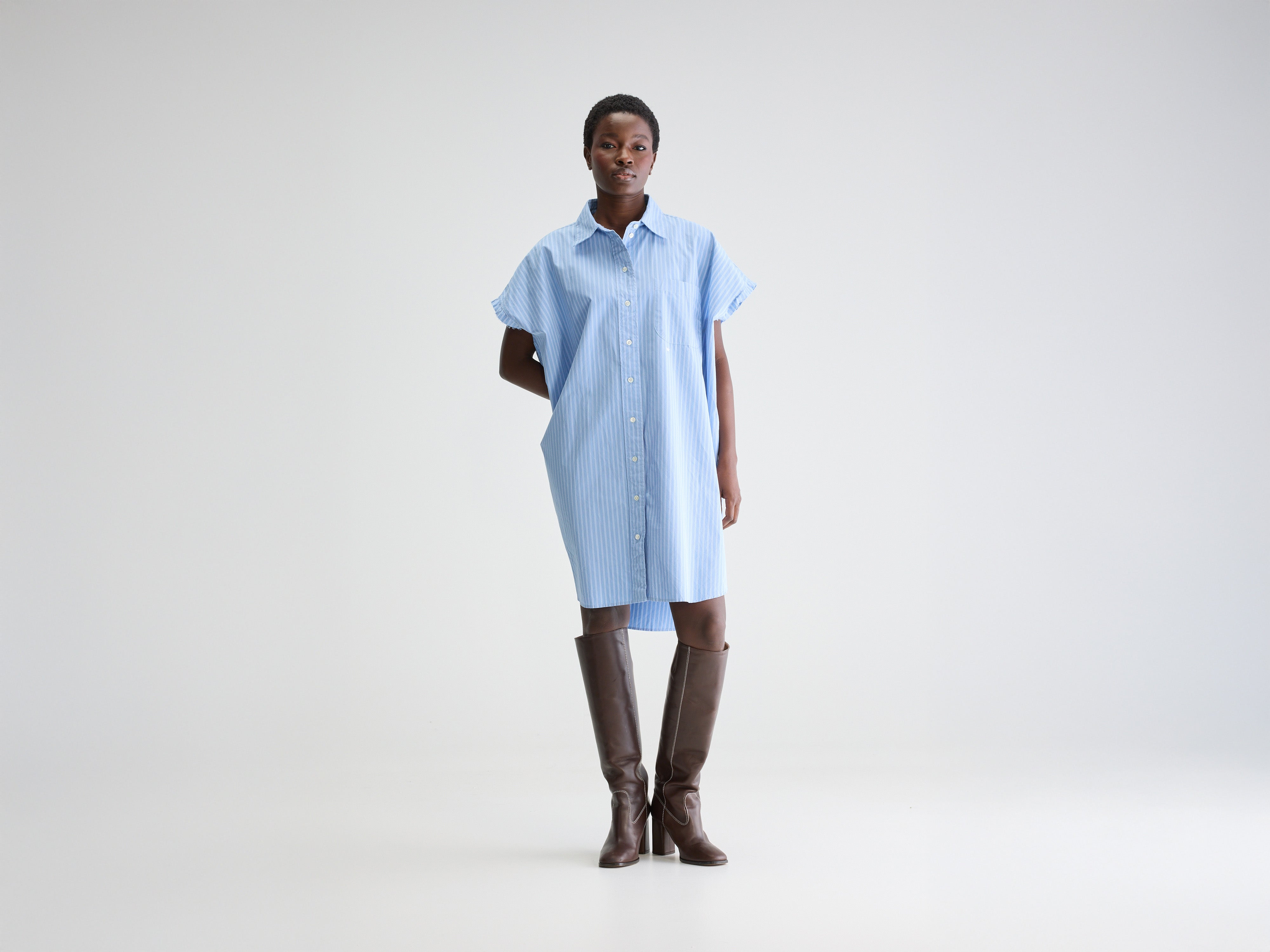 Gianna sleeveless shirt dress (251 / W / STRIPE N)