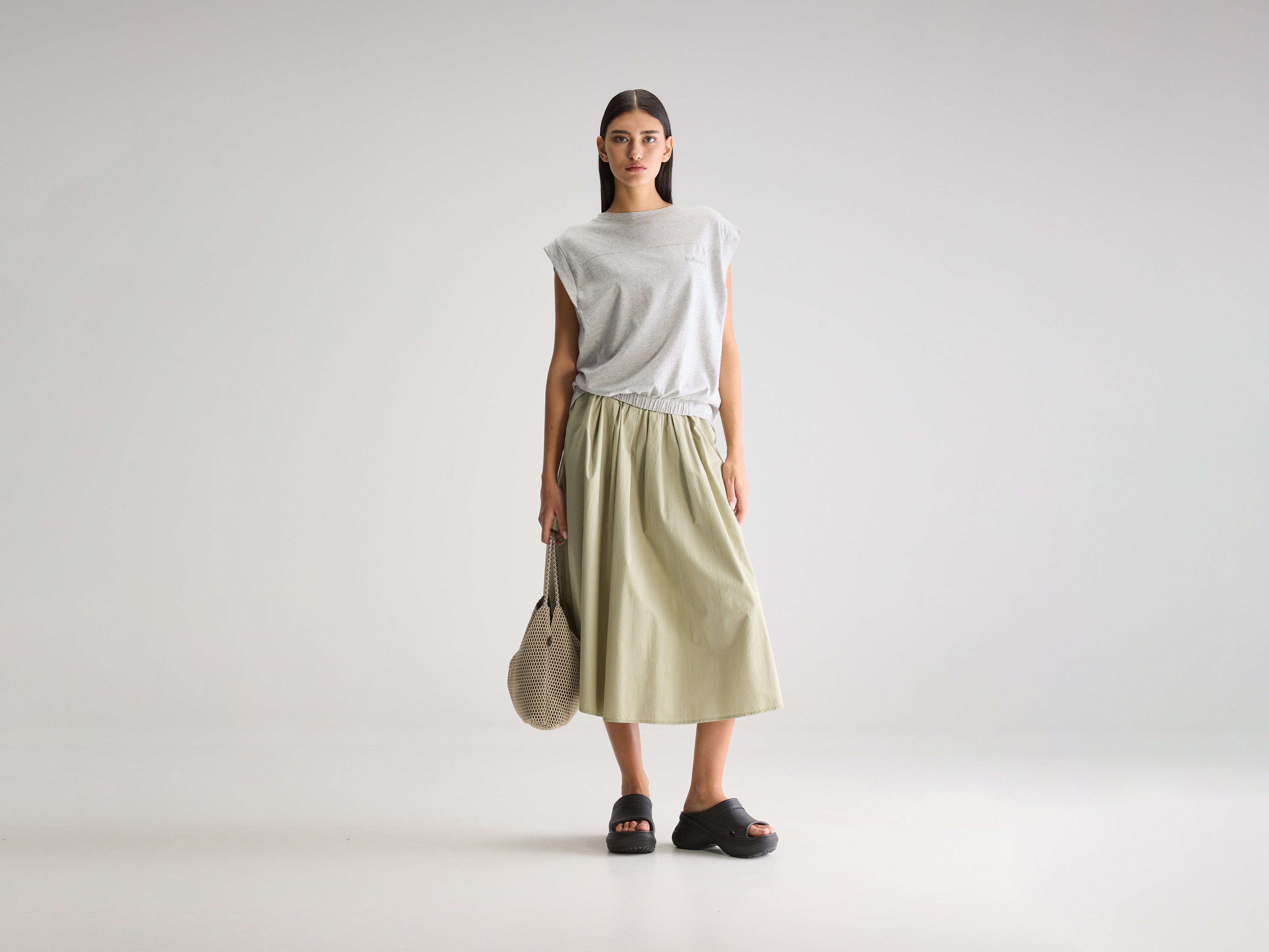 Woogie midi a-line skirt (251 / W / CARDAMOM)