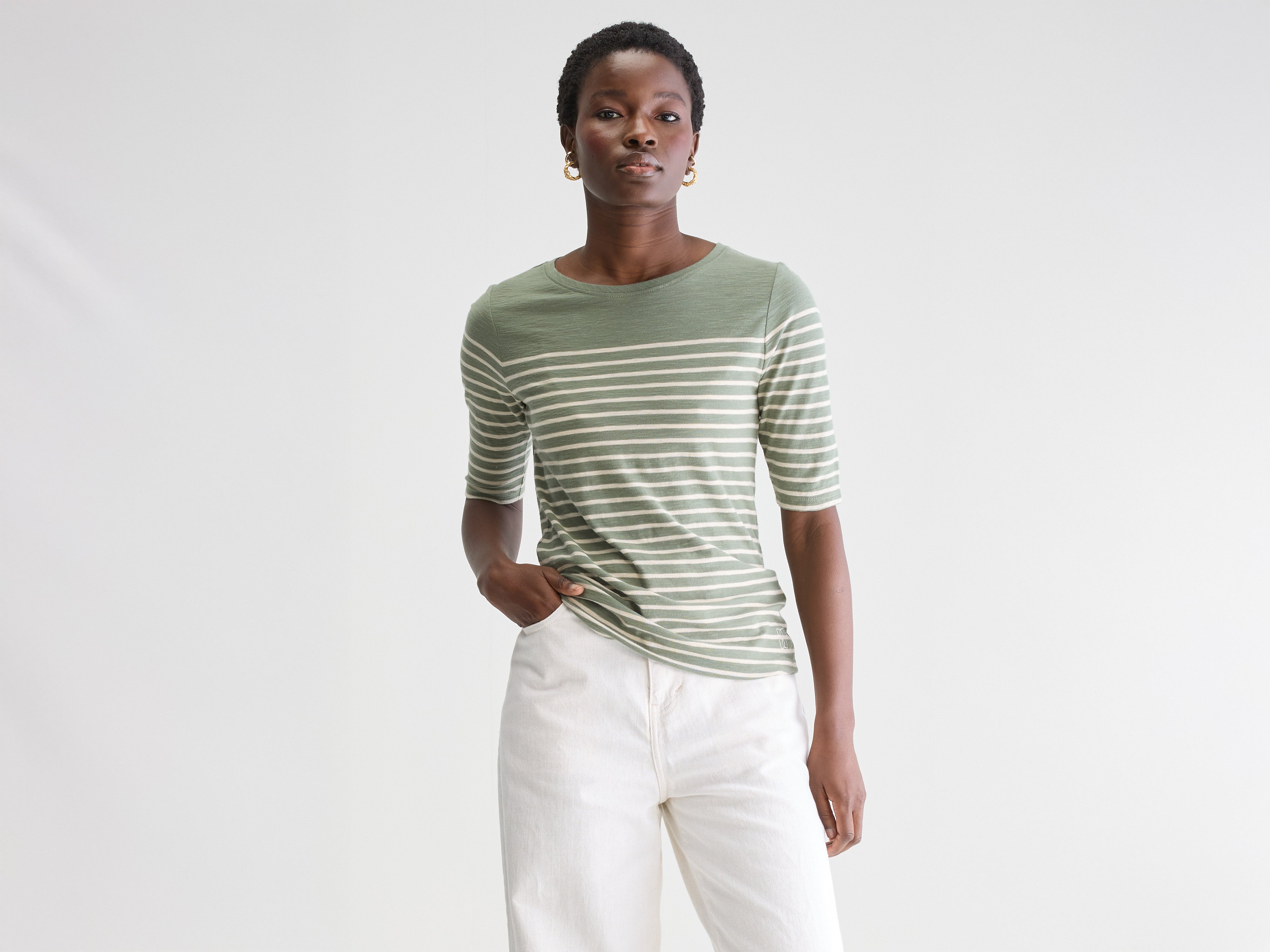 Mias slim fit t-shirt (251 / W / STRIPE B)