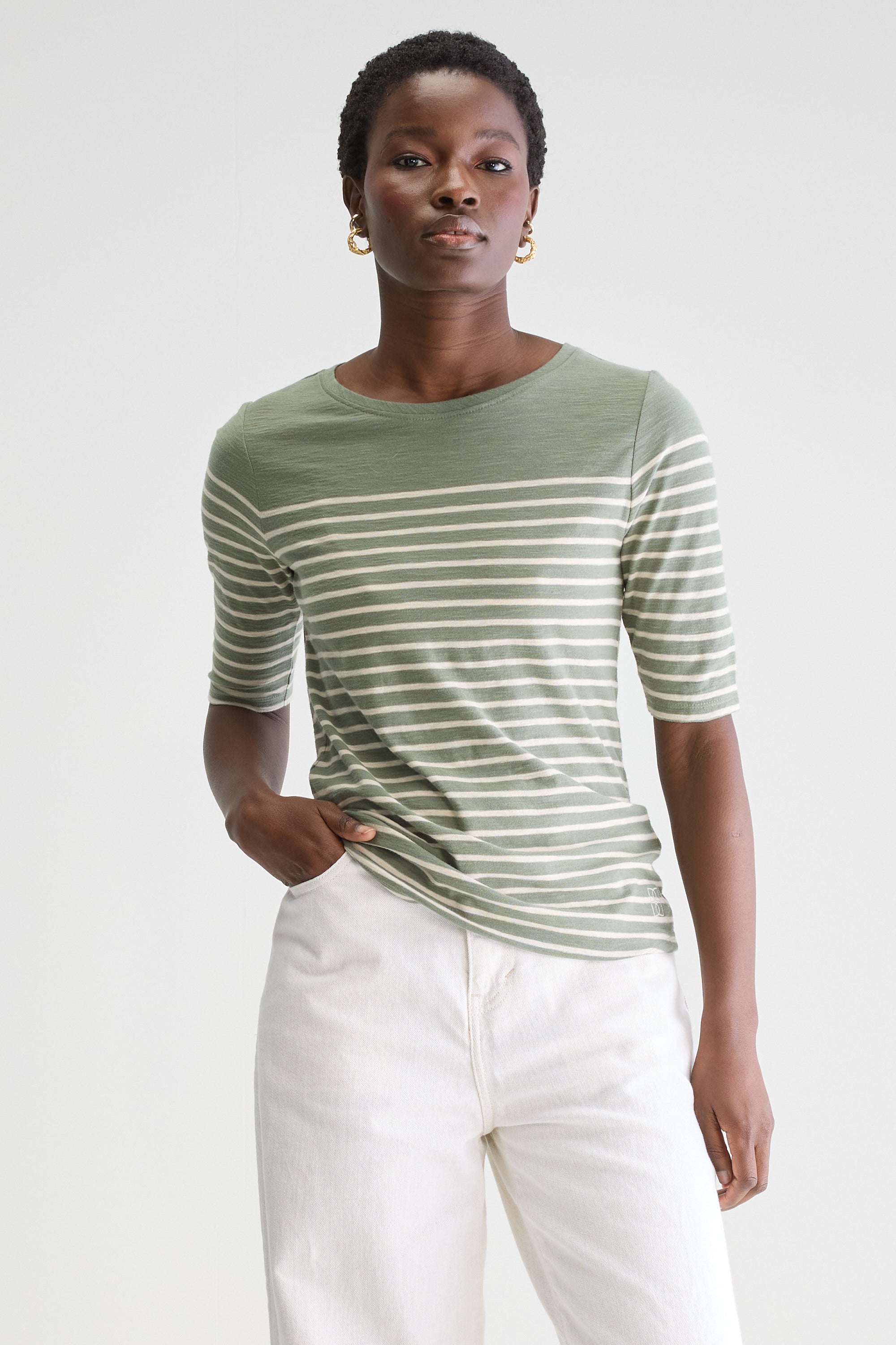 Mias slim fit t-shirt (251 / W / STRIPE B)